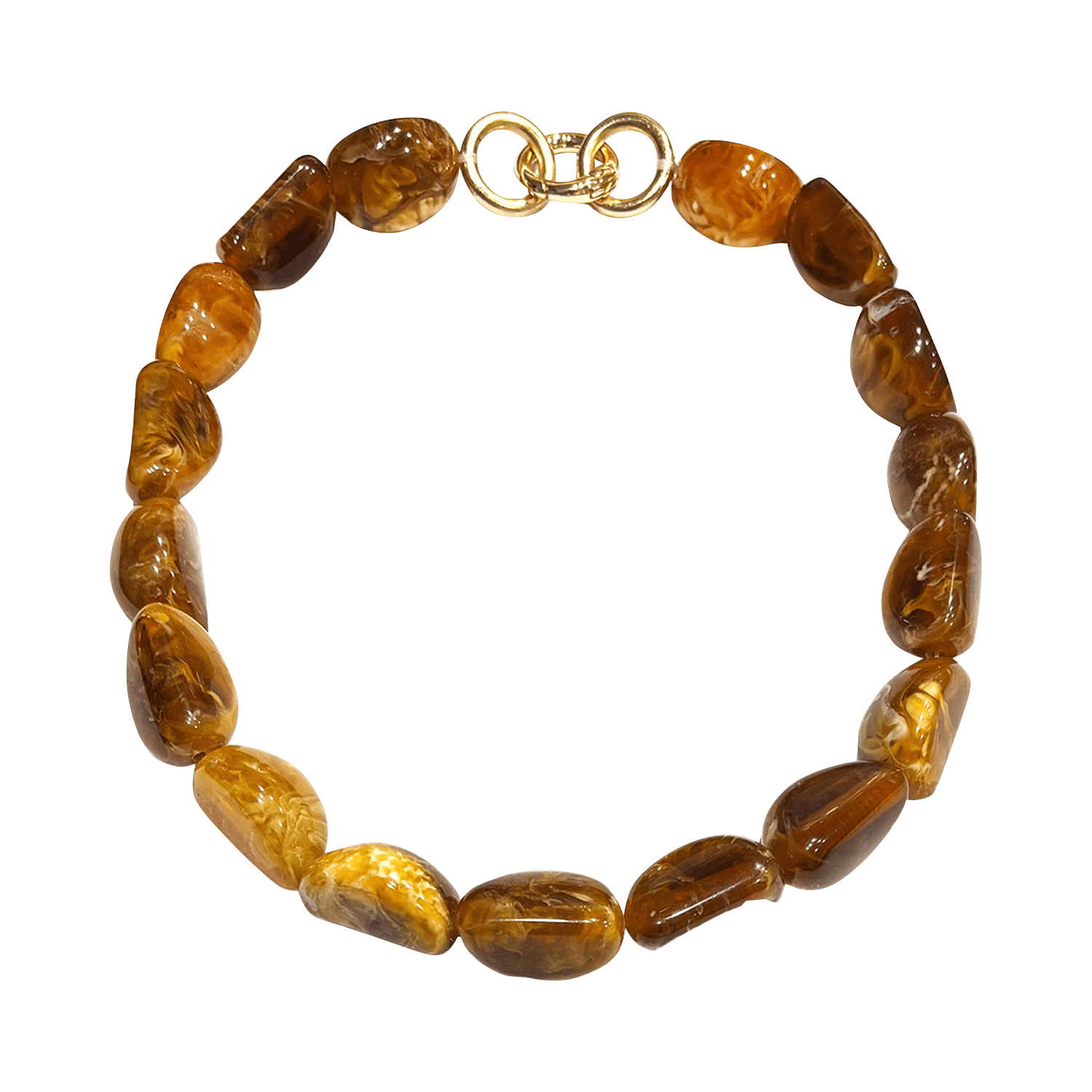 Collier avec perles FEEKA Marron