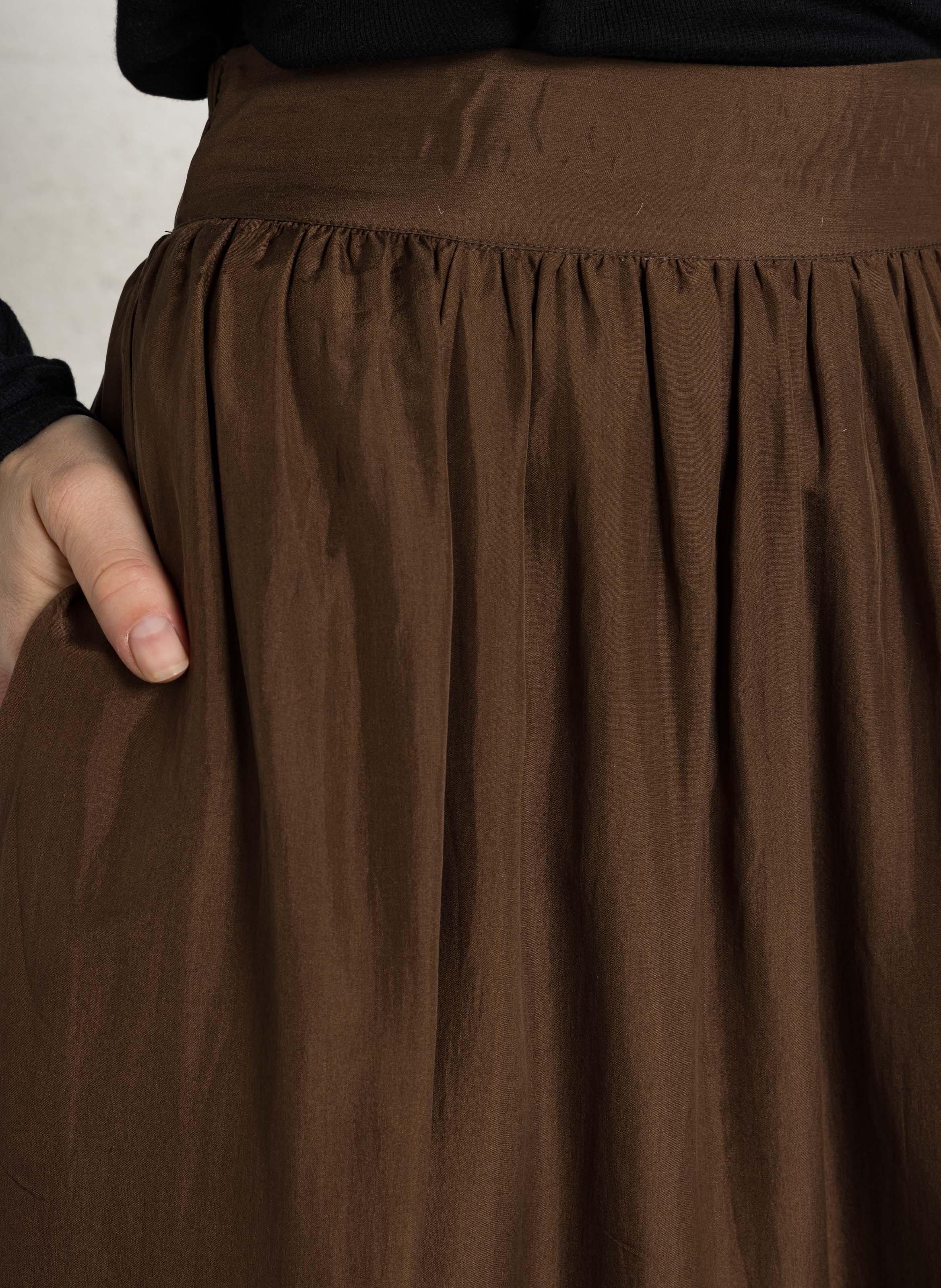 Long printed cotton skirt BELLEPIECE Brown