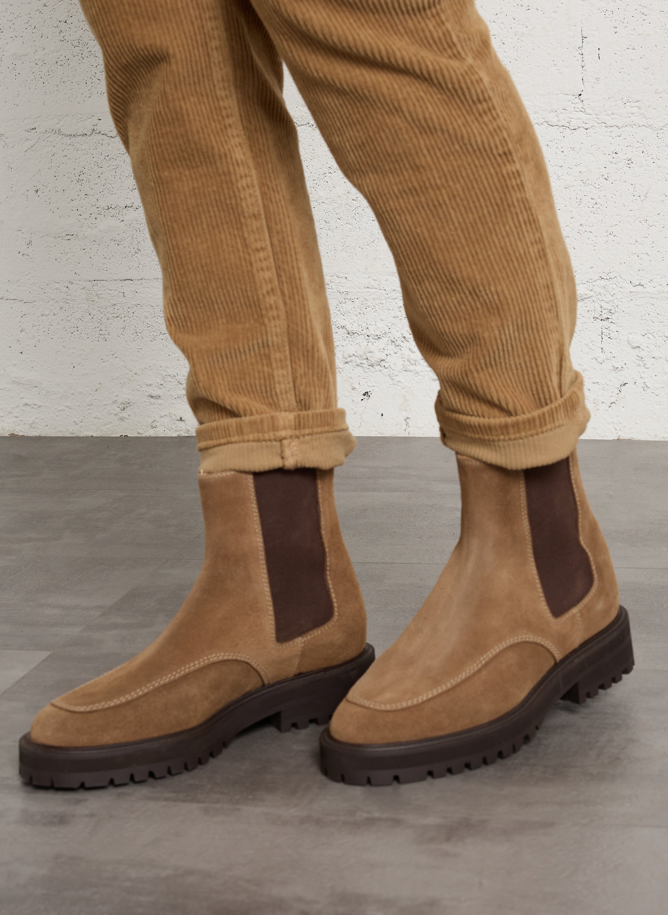 Leather mid-calf boots MAISON 123 Grey