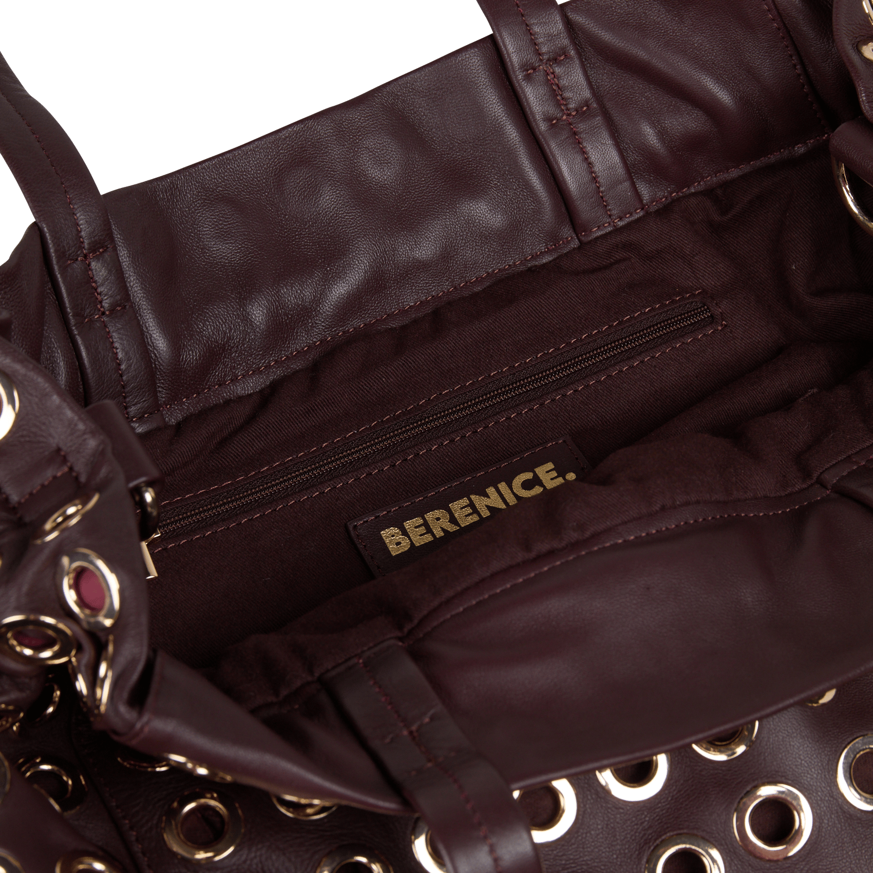 Leren shopper met oogjes BERENICE Paars