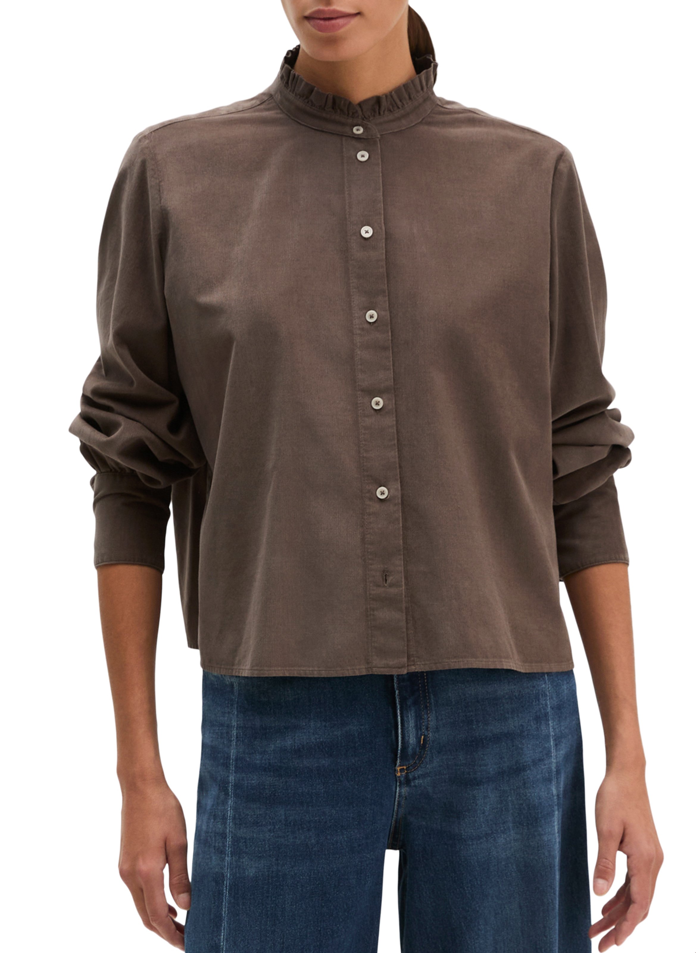 Straight-cut cotton-blend blouse MARC O'POLO