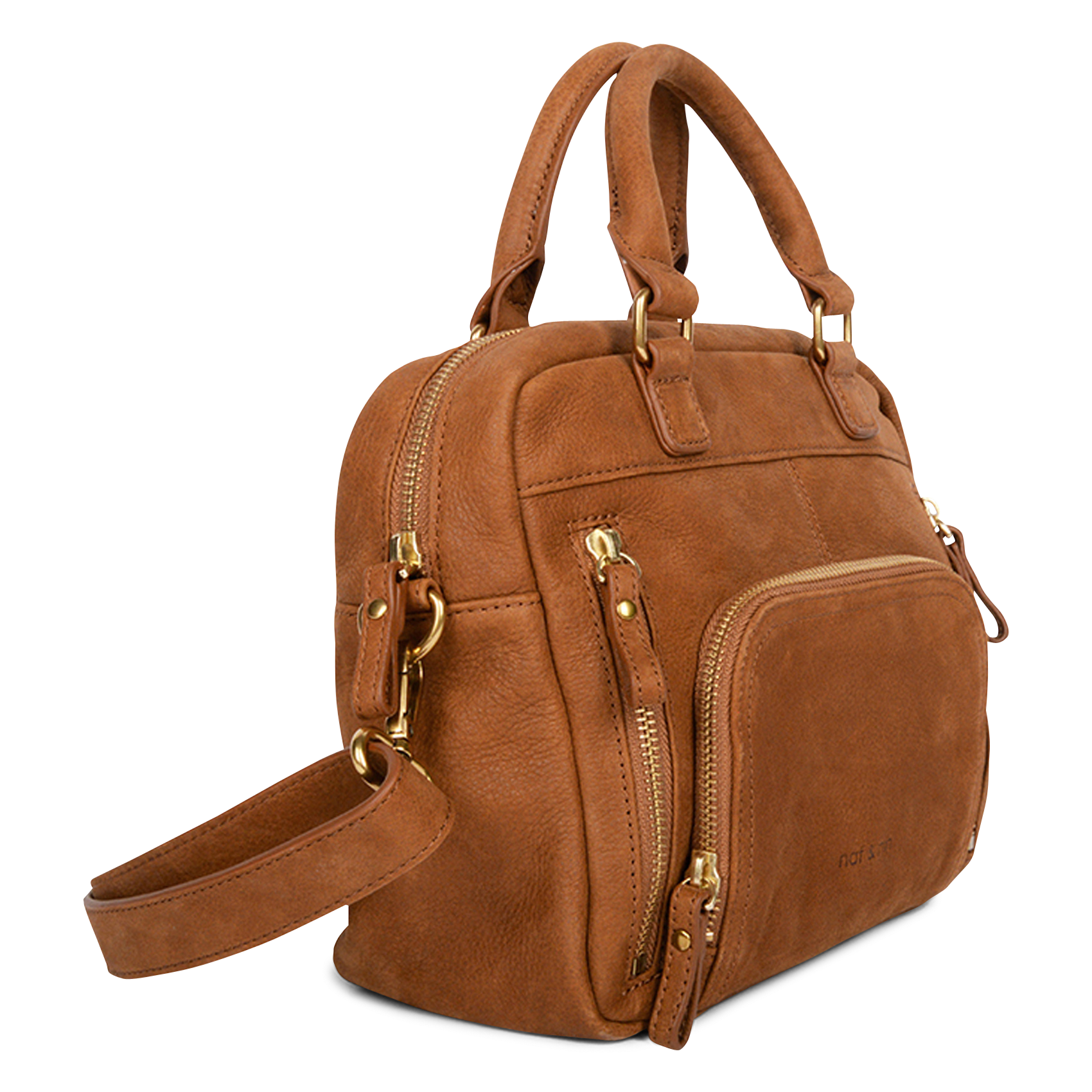 Sac à main multipoches en cuir NAT & NIN Marron