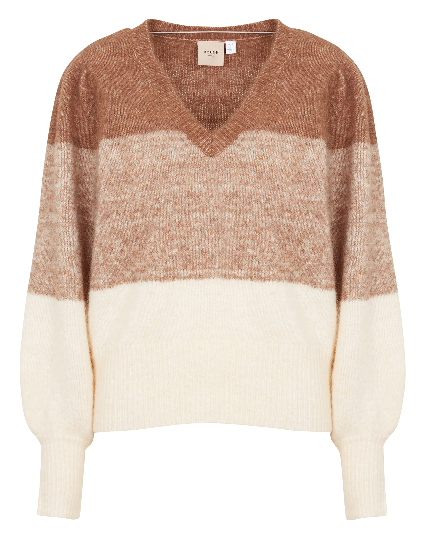 Weit geschnittener strickpullover mit v-Ausschnitt Braun Vila