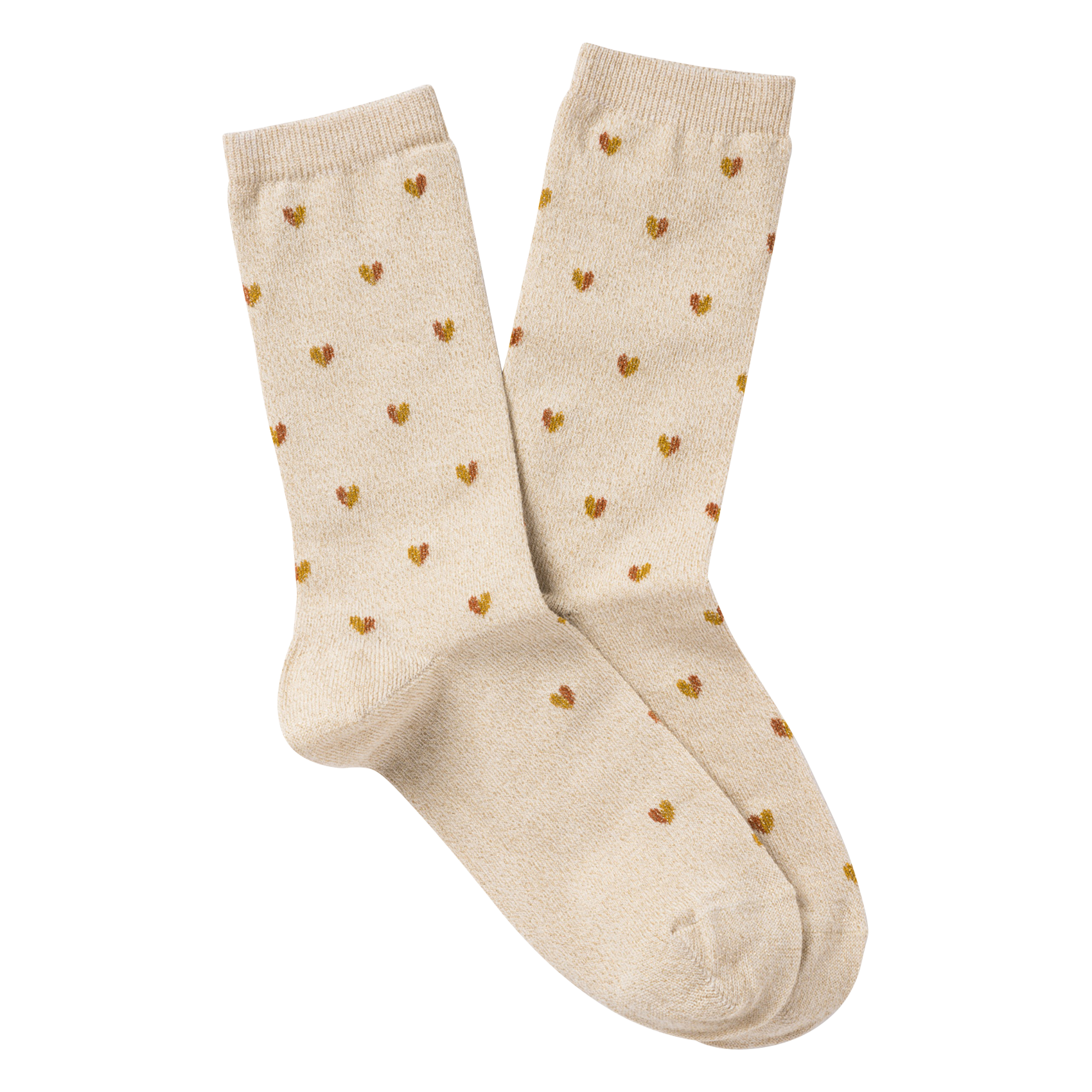 Heart-patterned cotton-blend socks ROYALTIES Beige