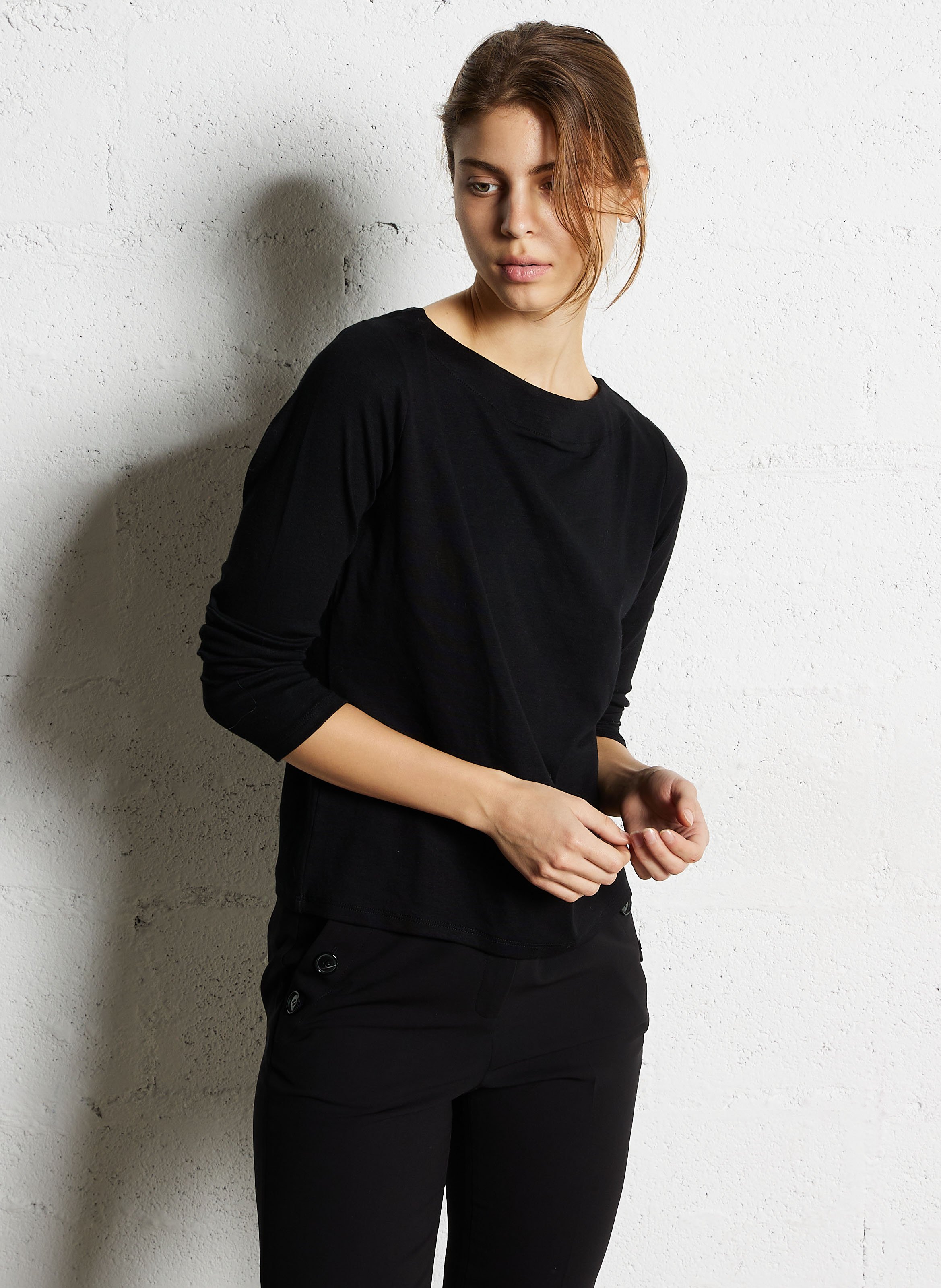 Straight-cut round-neck T-shirt MAISON 123 Black