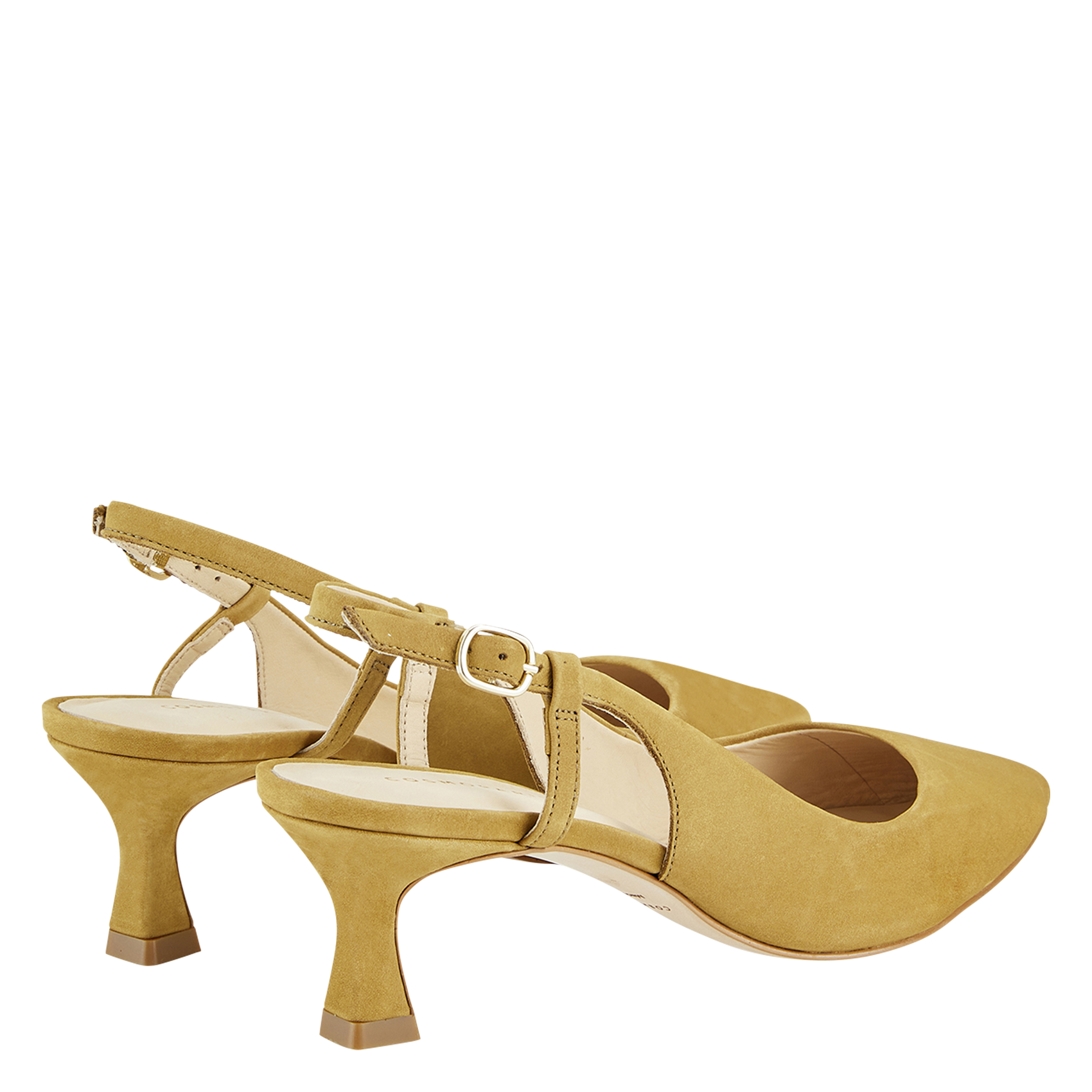 Sling-back in suede leather COSMOPARIS Green