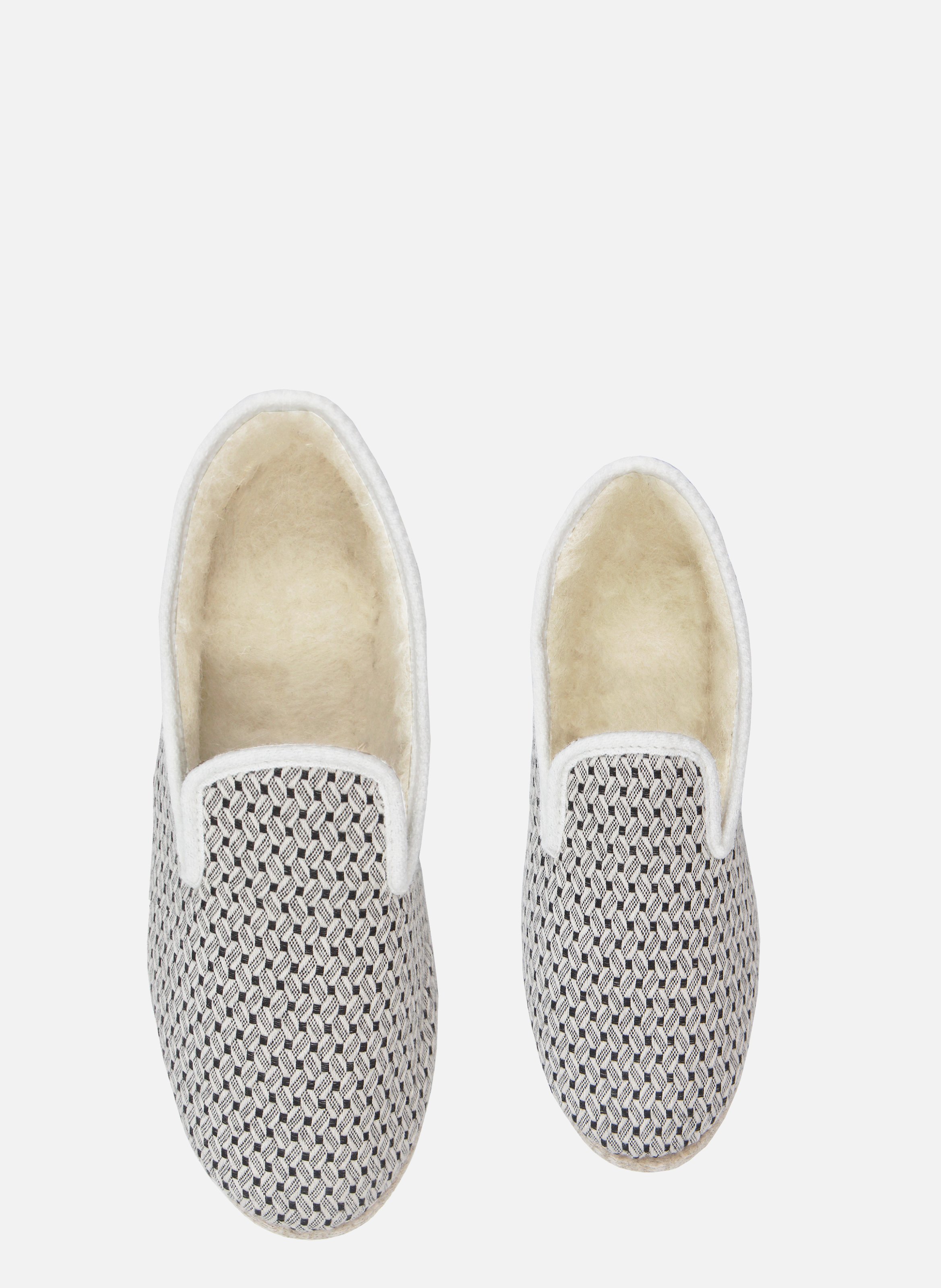 Fabric Charentaise slippers JULES & JENN White