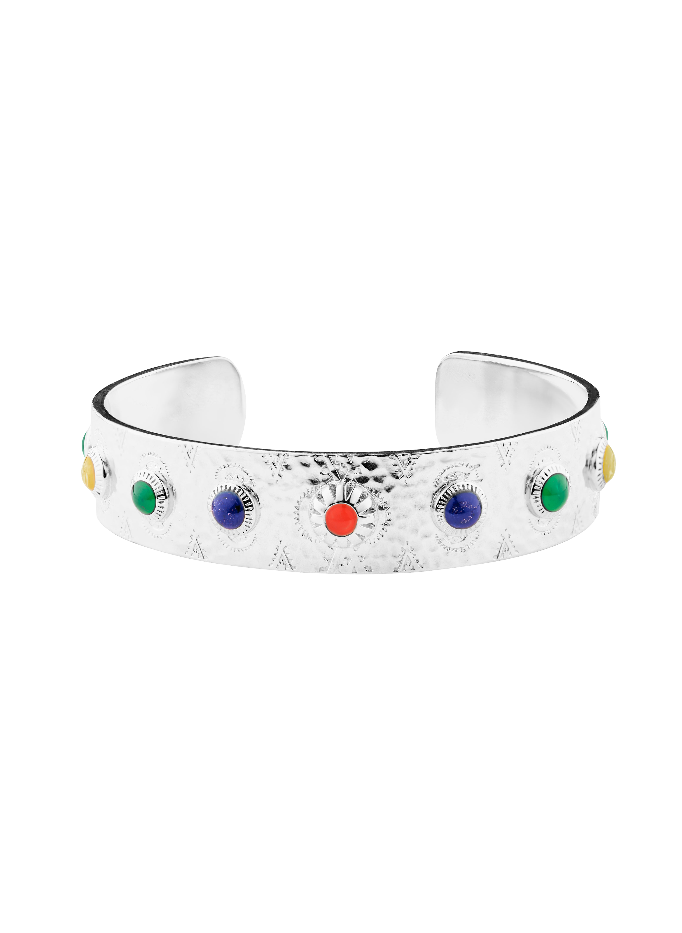 Adjustable silver-plated brass bangle bracelet HIPANEMA Silver