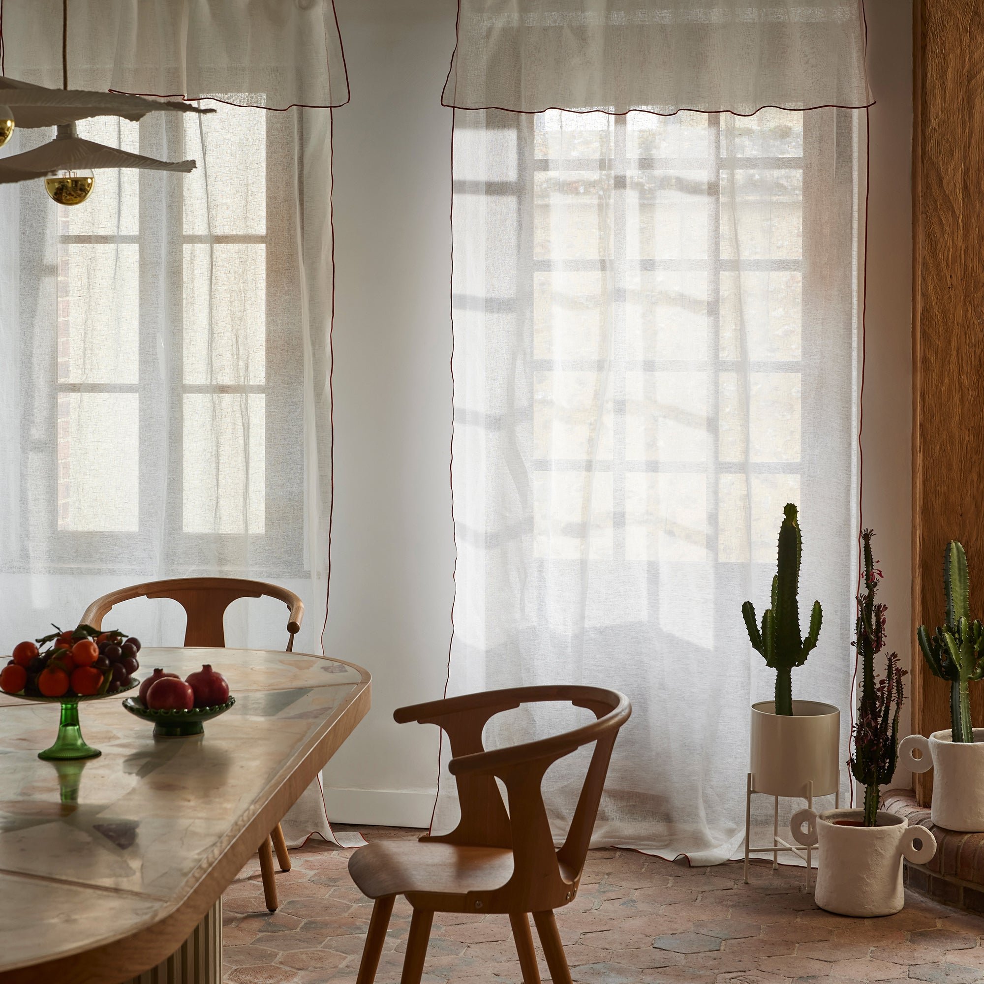 SHADOW - Linen panel net curtain MADURA