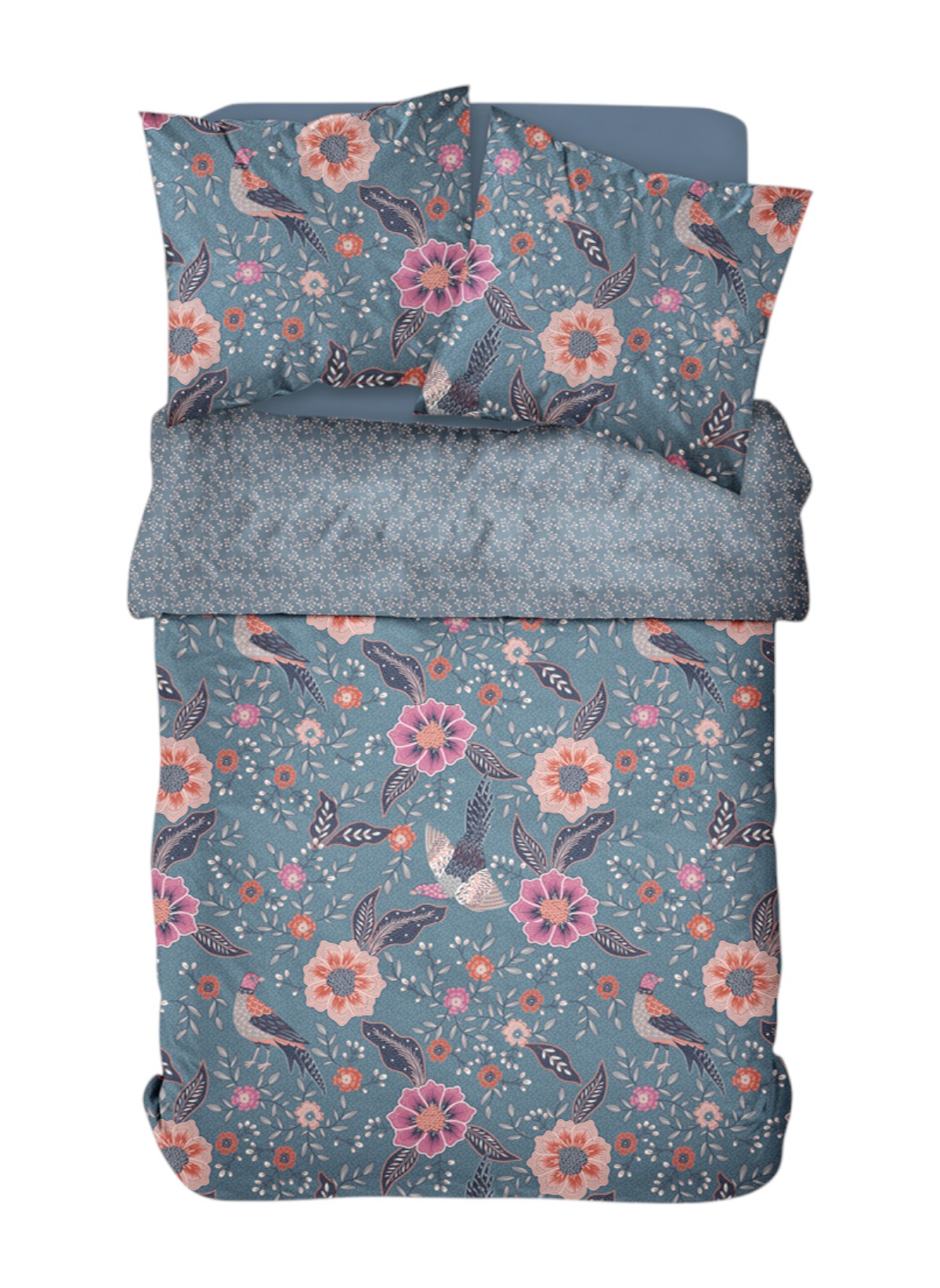 Printed cotton bed set TODAY LINGE DE MAISON Blue