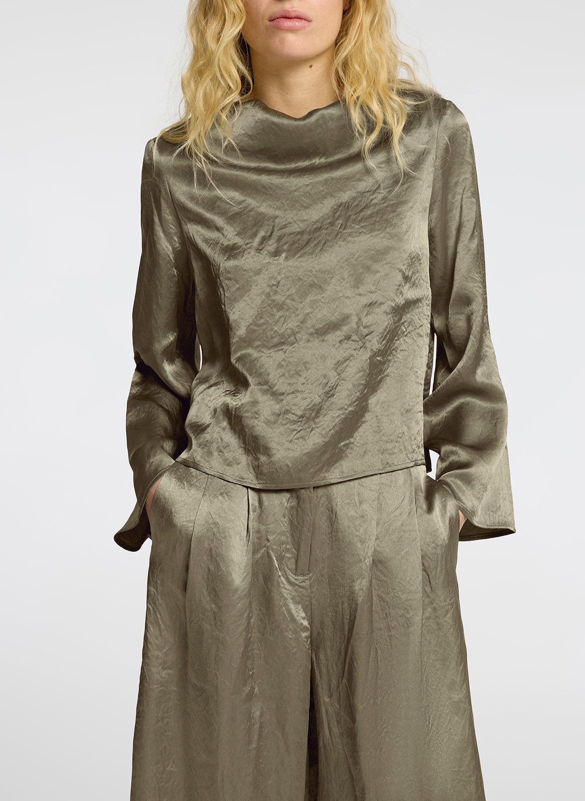 Satin top SELECTED Grey