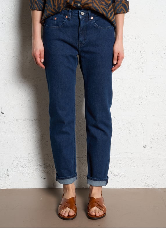 Jean droit en coton mélangé | Bleu by LAB DIP Jean droit en coton mélangé Bleu