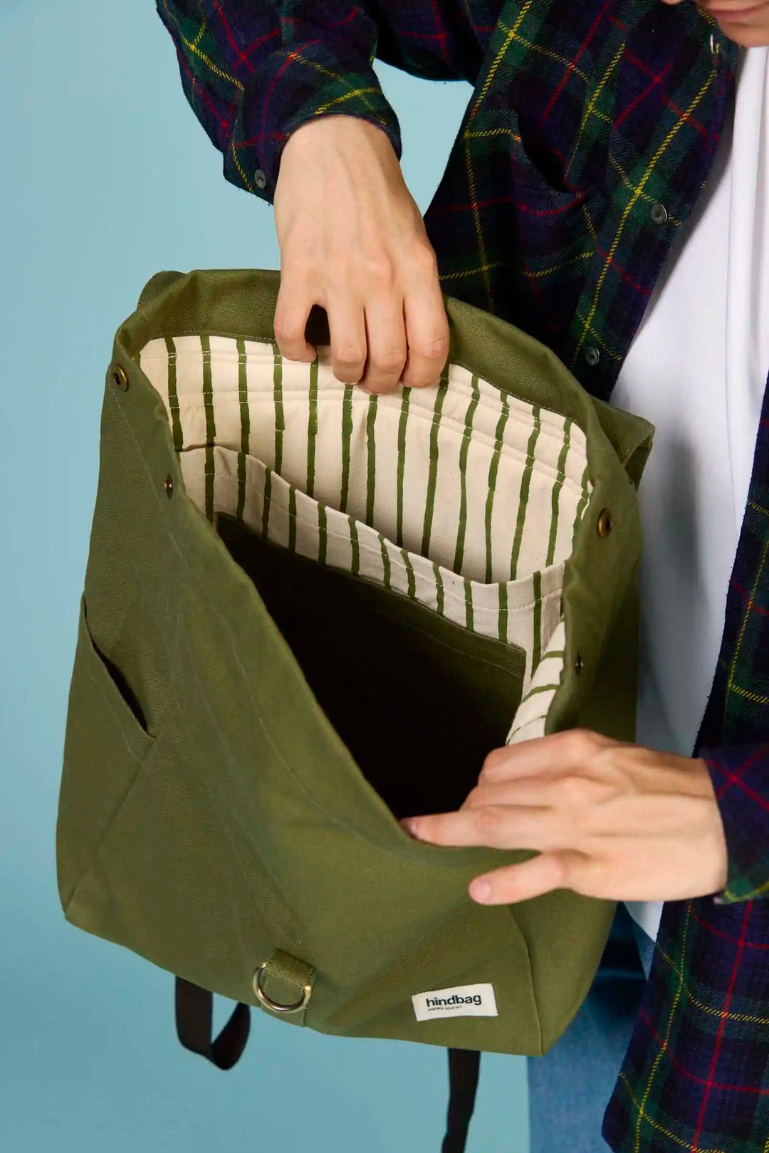 Cotton backpack HINDBAG Green