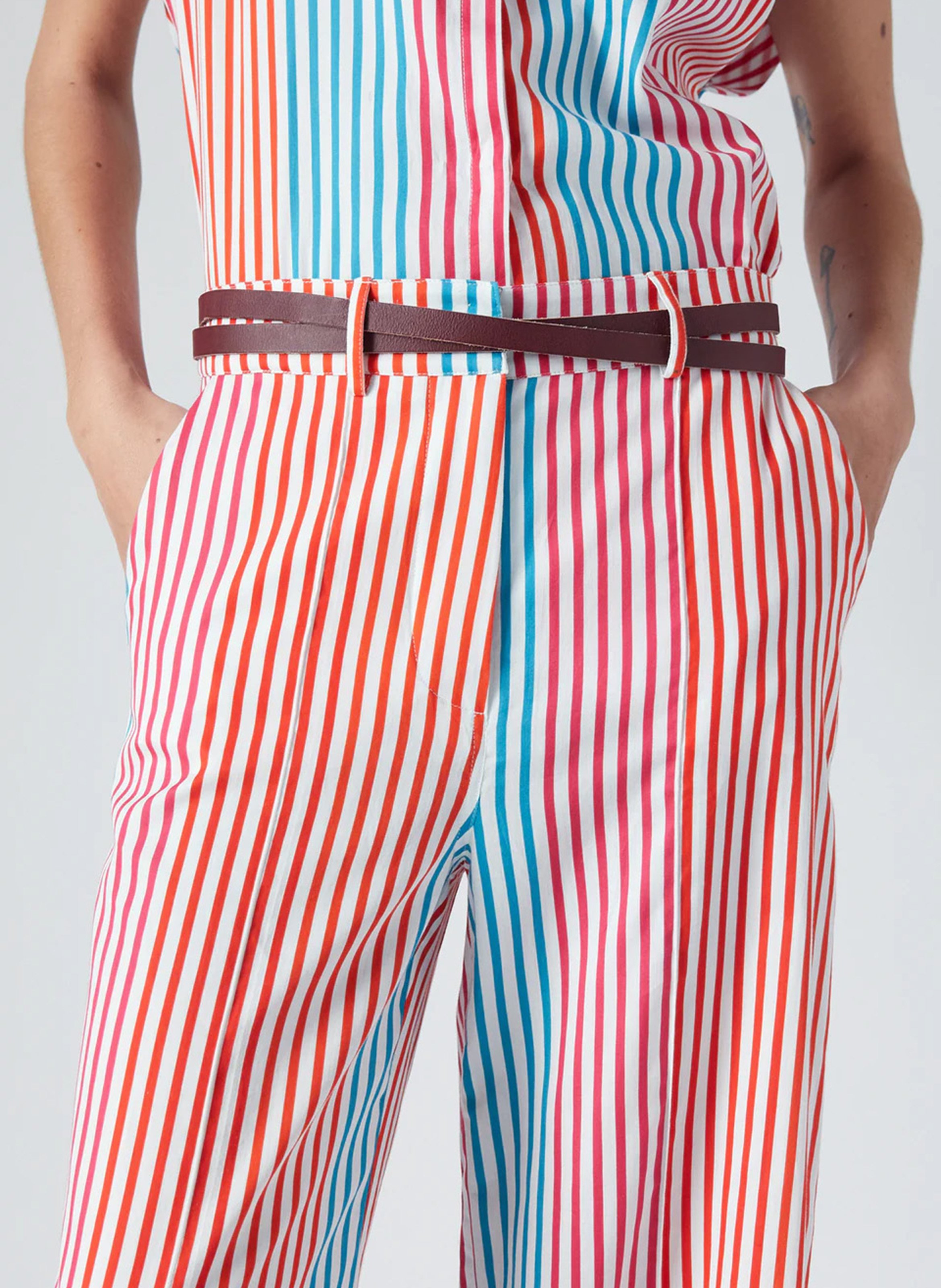High-waisted wide-leg striped pants THE LABEL EDITION Multicolored