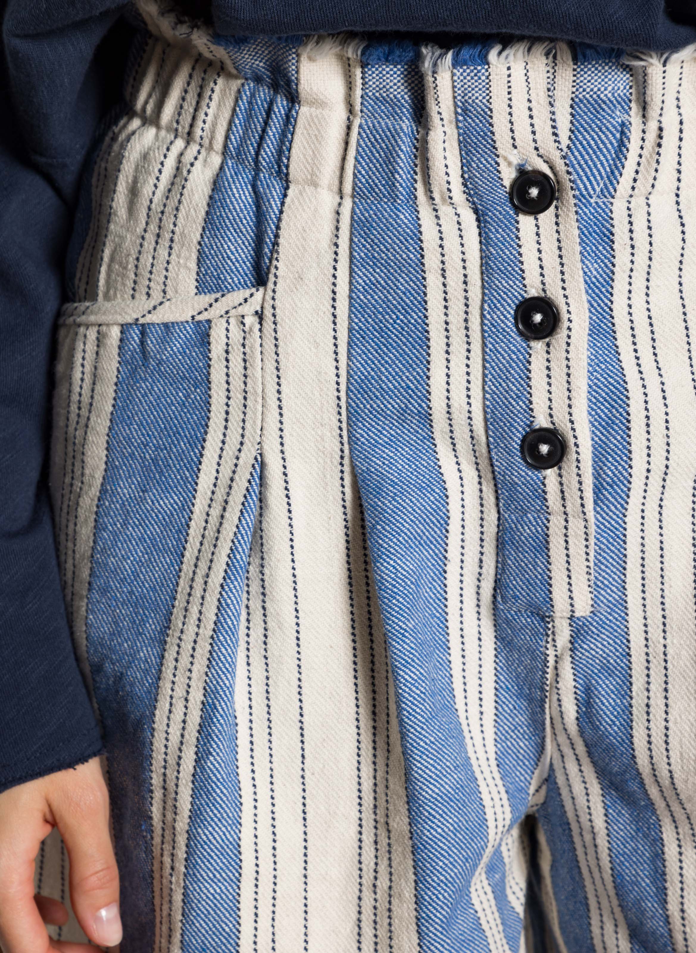 Short droit en coton mélangé rayé BELLEROSE Bleu