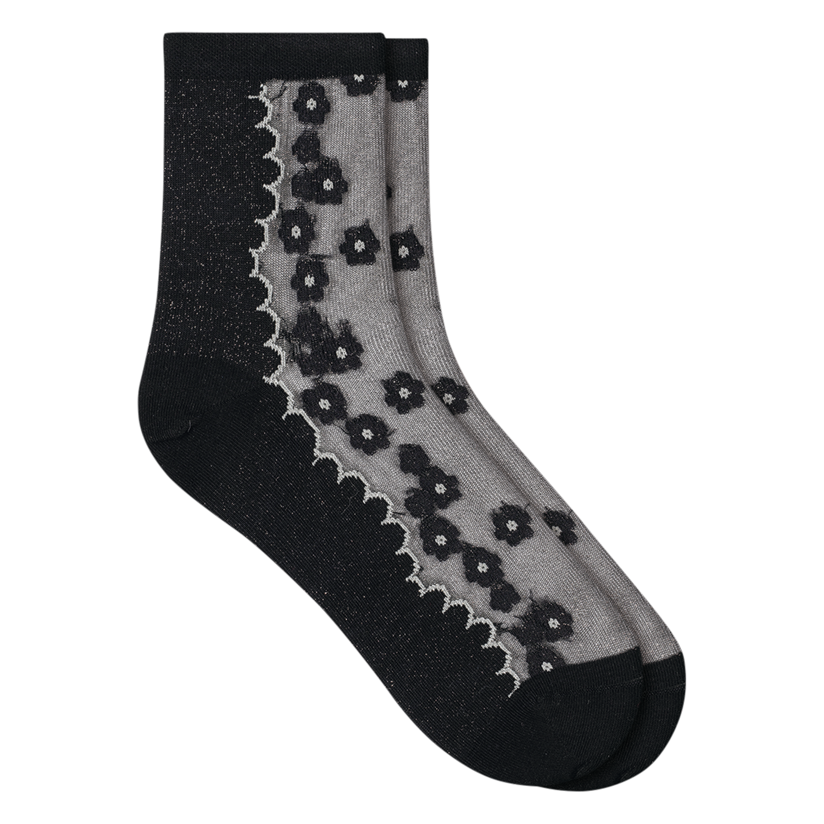 Metallic mid-calf socks BLEUFORET Black