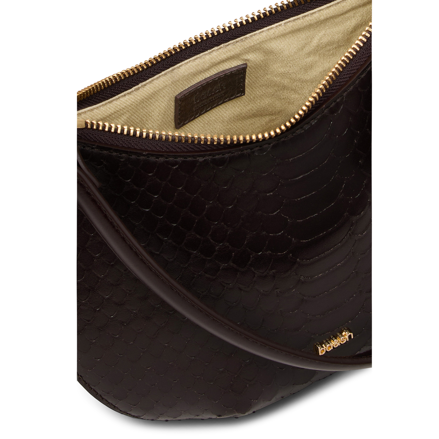 Sac à main embossé python en cuir BA&SH Marron