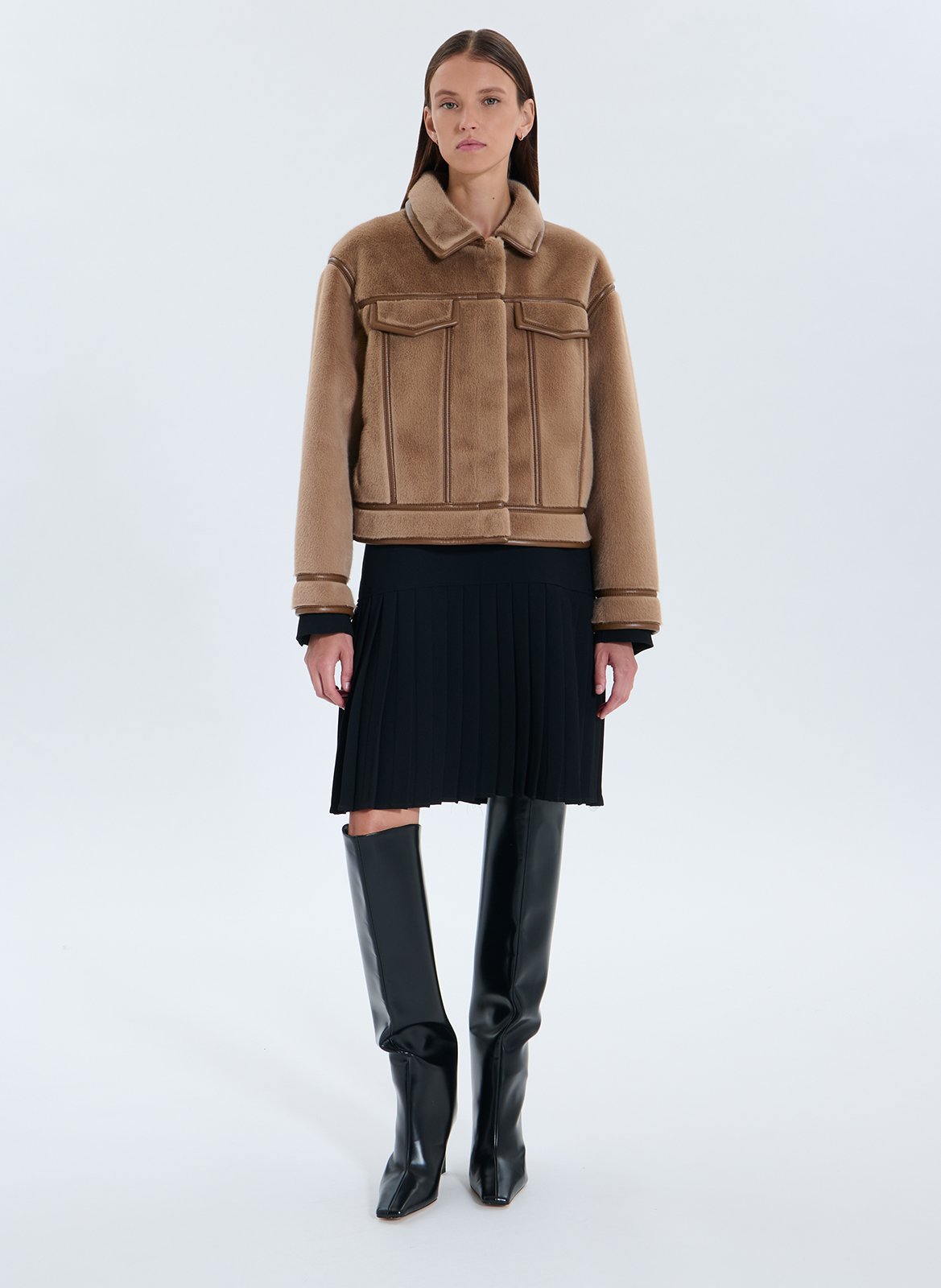 Short reversible oversized jacket ZAPA Brown