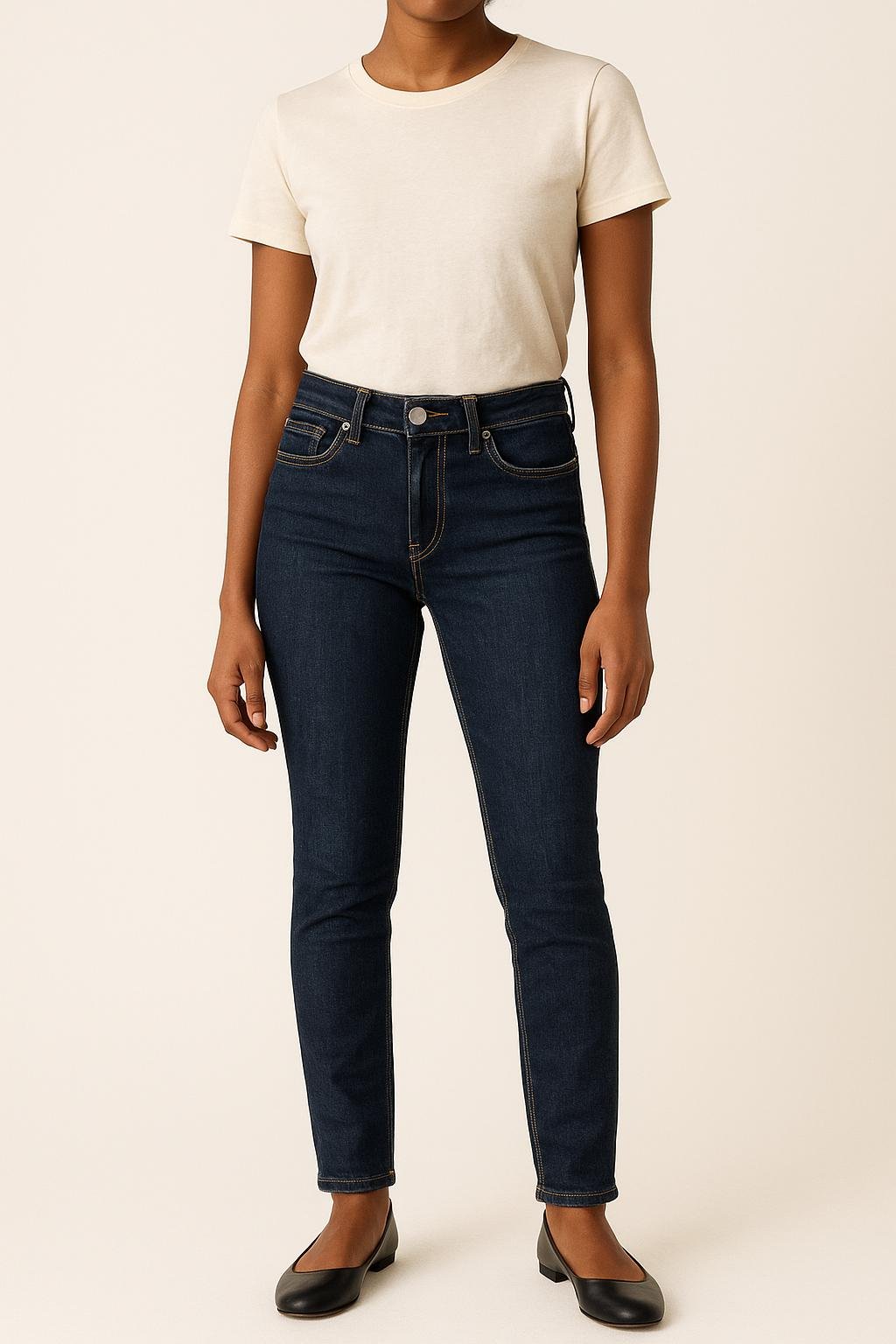 Cropped slim jeans with studs ACNE STUDIOS - Seconde Main Blue