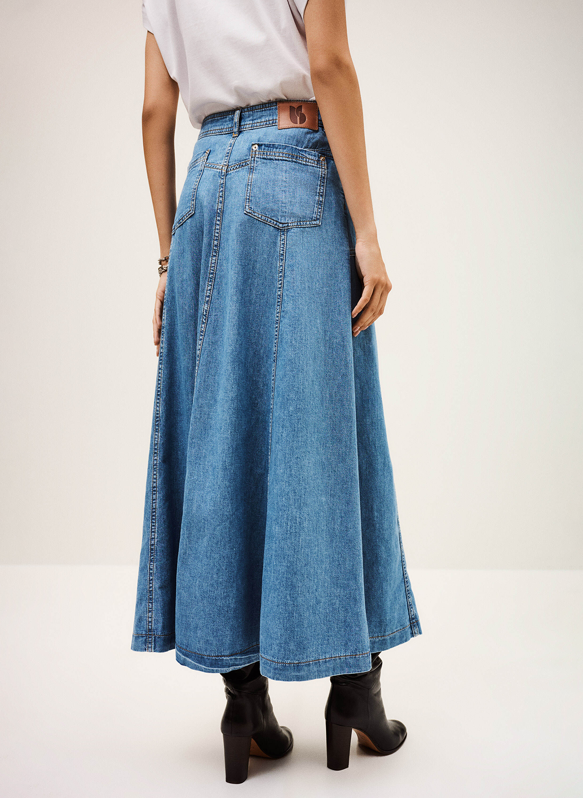 Lange rok van katoenen denim BA&SH Blauw