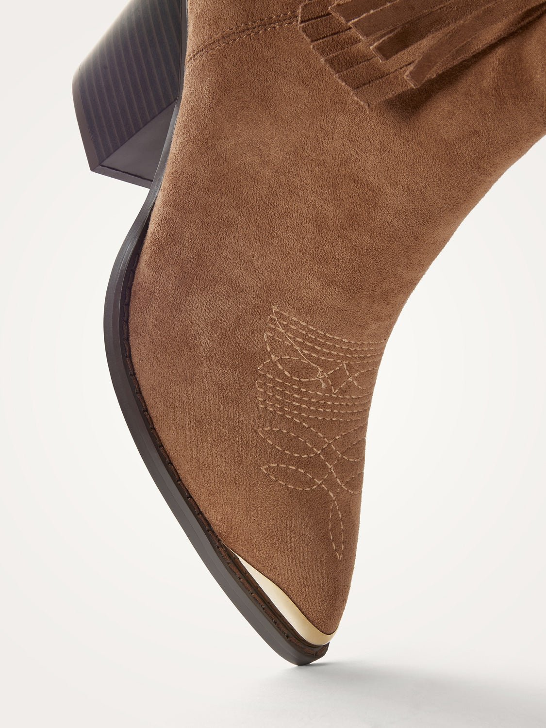 Fringed cowboy ankle boots VANESSA WU Beige