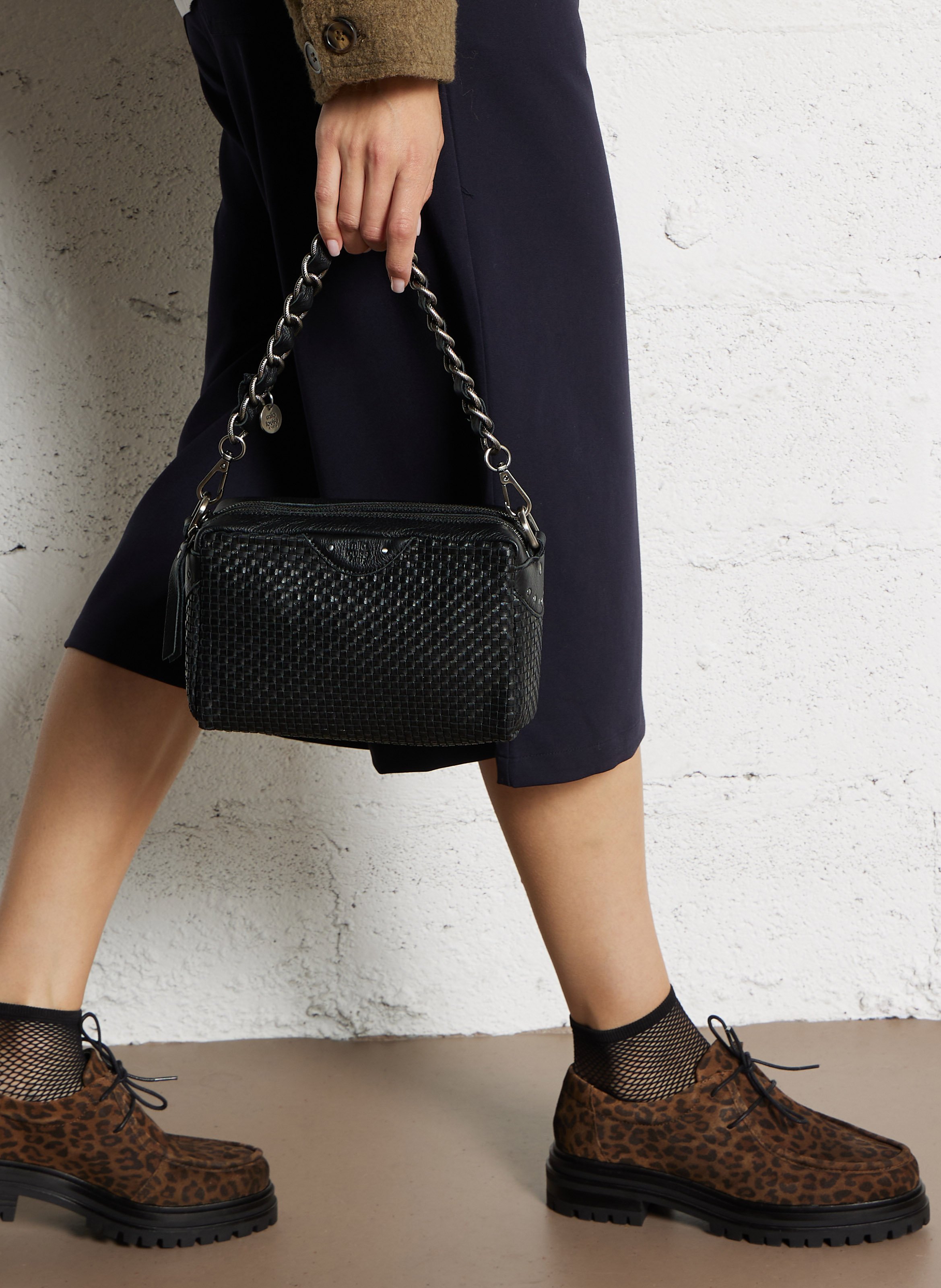 Brieftasche aus Leder MILA LOUISE Schwarz