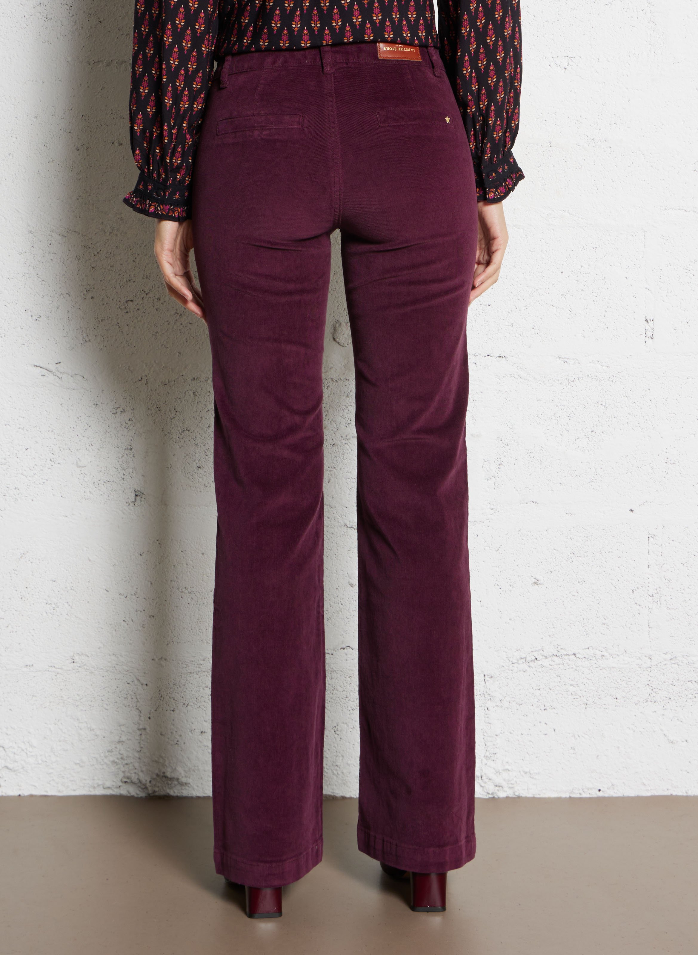 Solid velvet straight-leg pants LA PETITE ETOILE Red