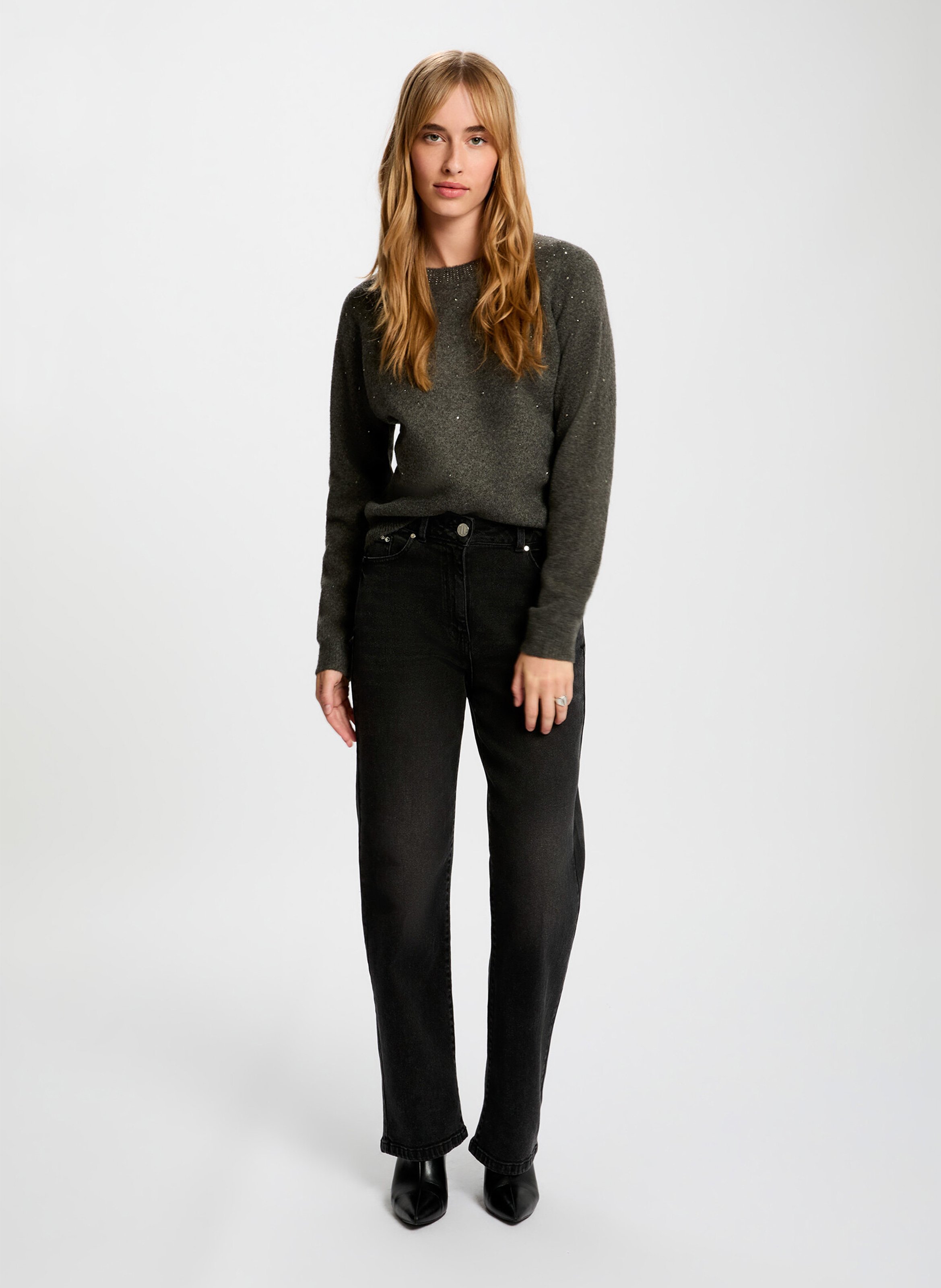 Trui met opstaande kraag MORGAN Grijs