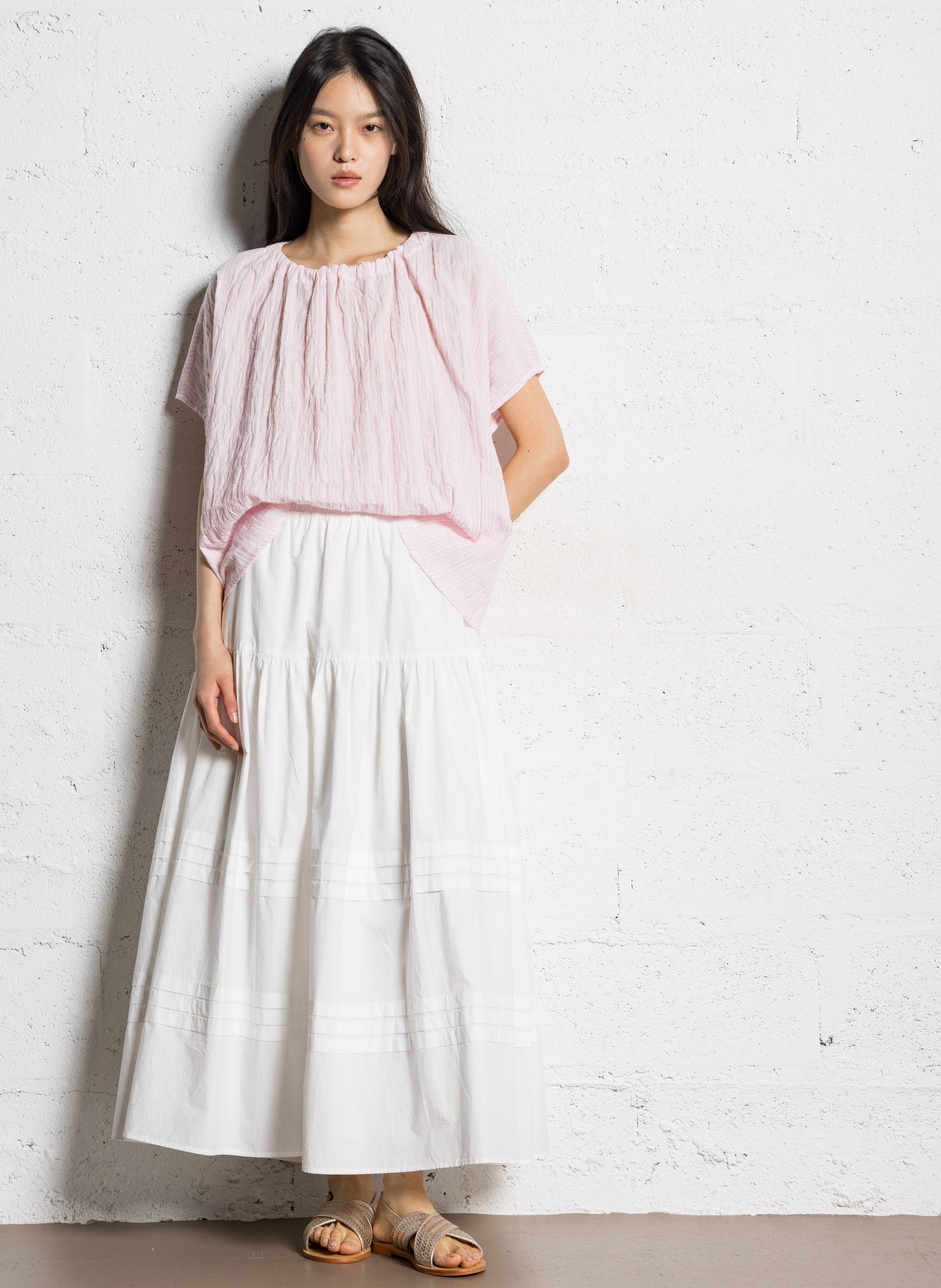 Flared cotton midi skirt JC SOPHIE White