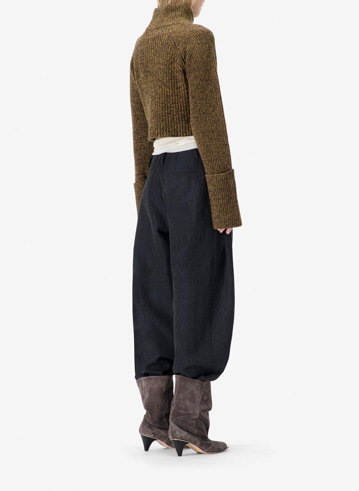 Pull droit col montant en laine IRO Marron