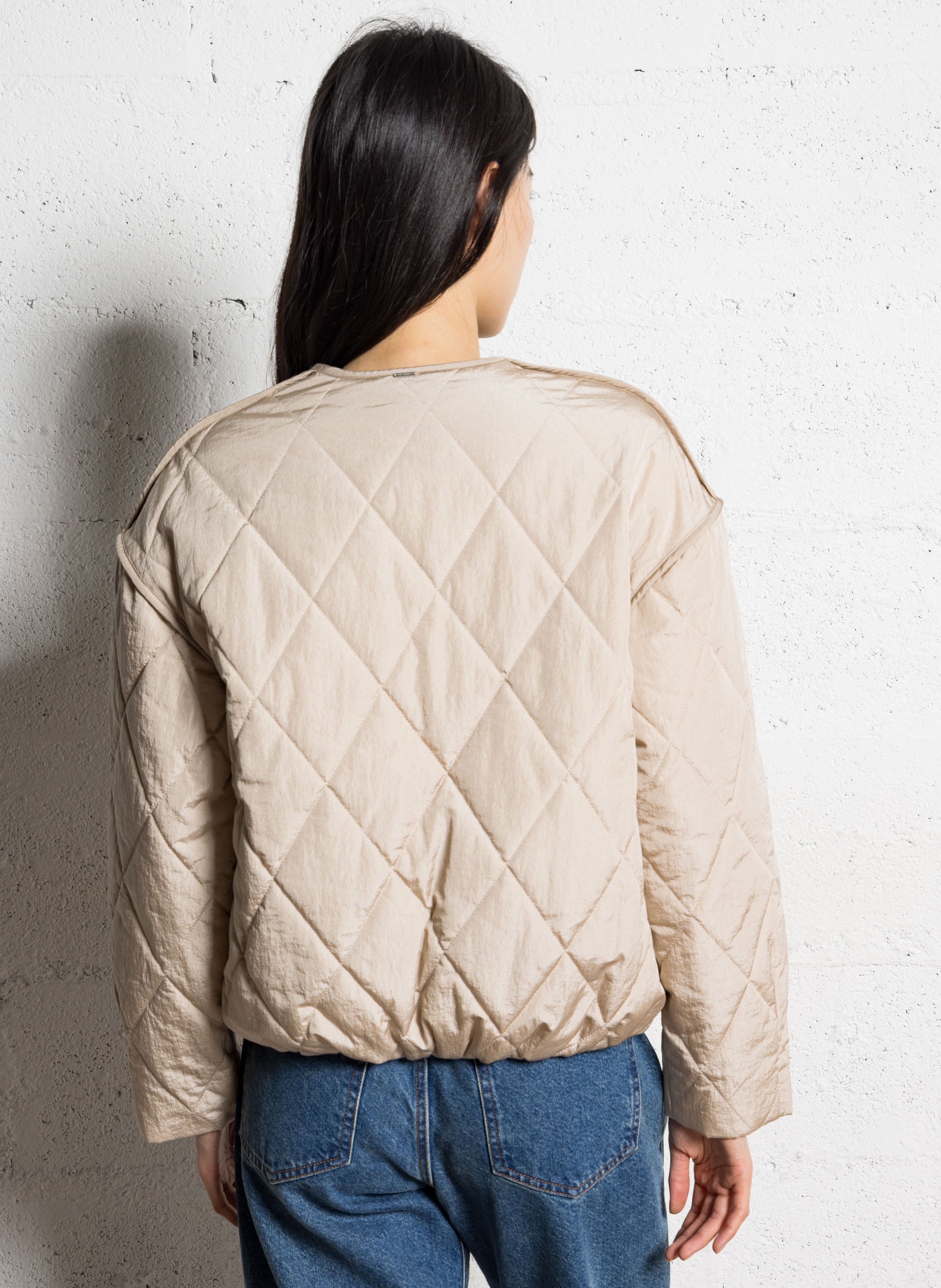 Oversized quilted V-neck under-jacket IKKS Golden