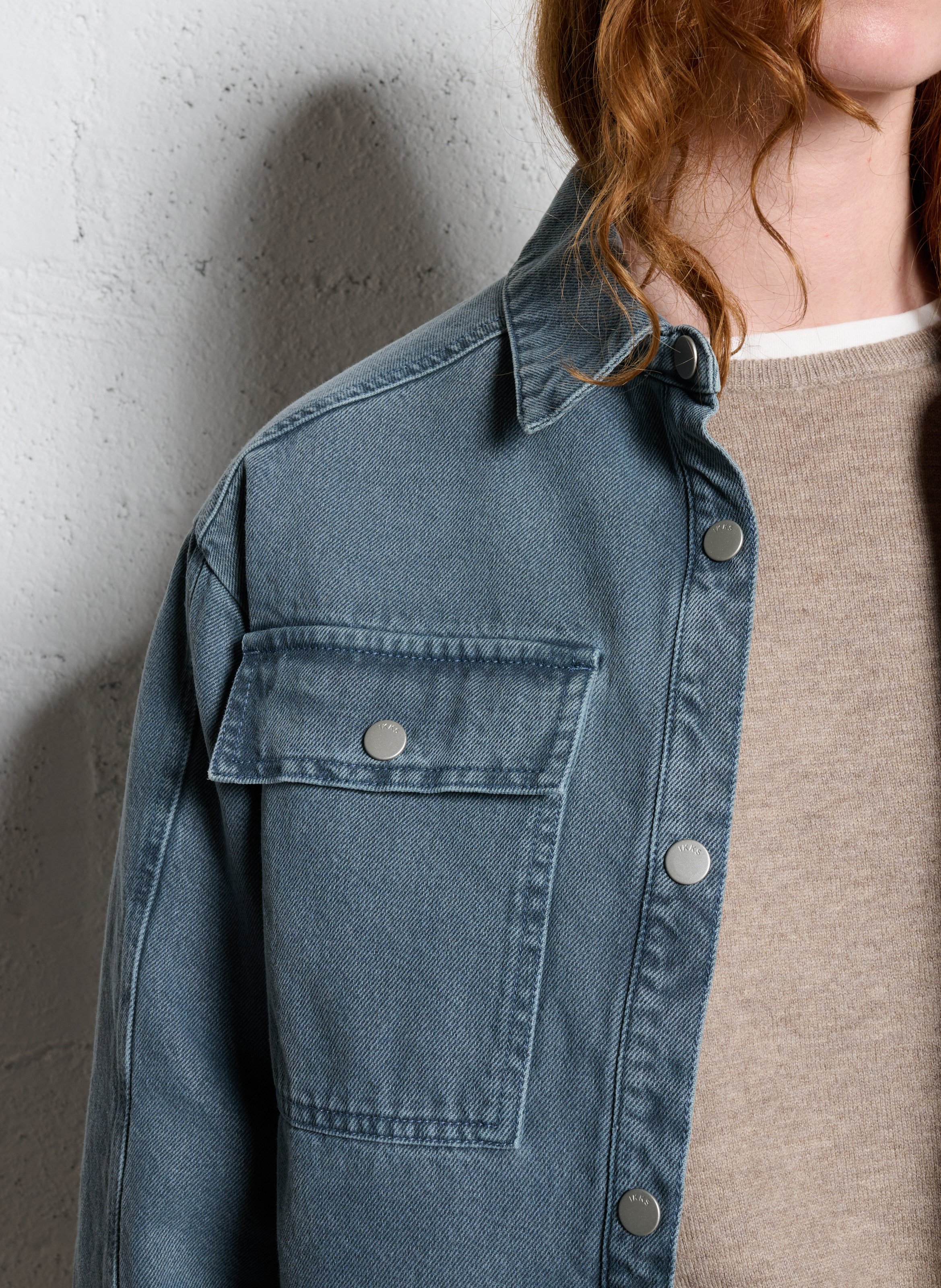 Oversized, katoenen spijkerjasje IKKS Blauw