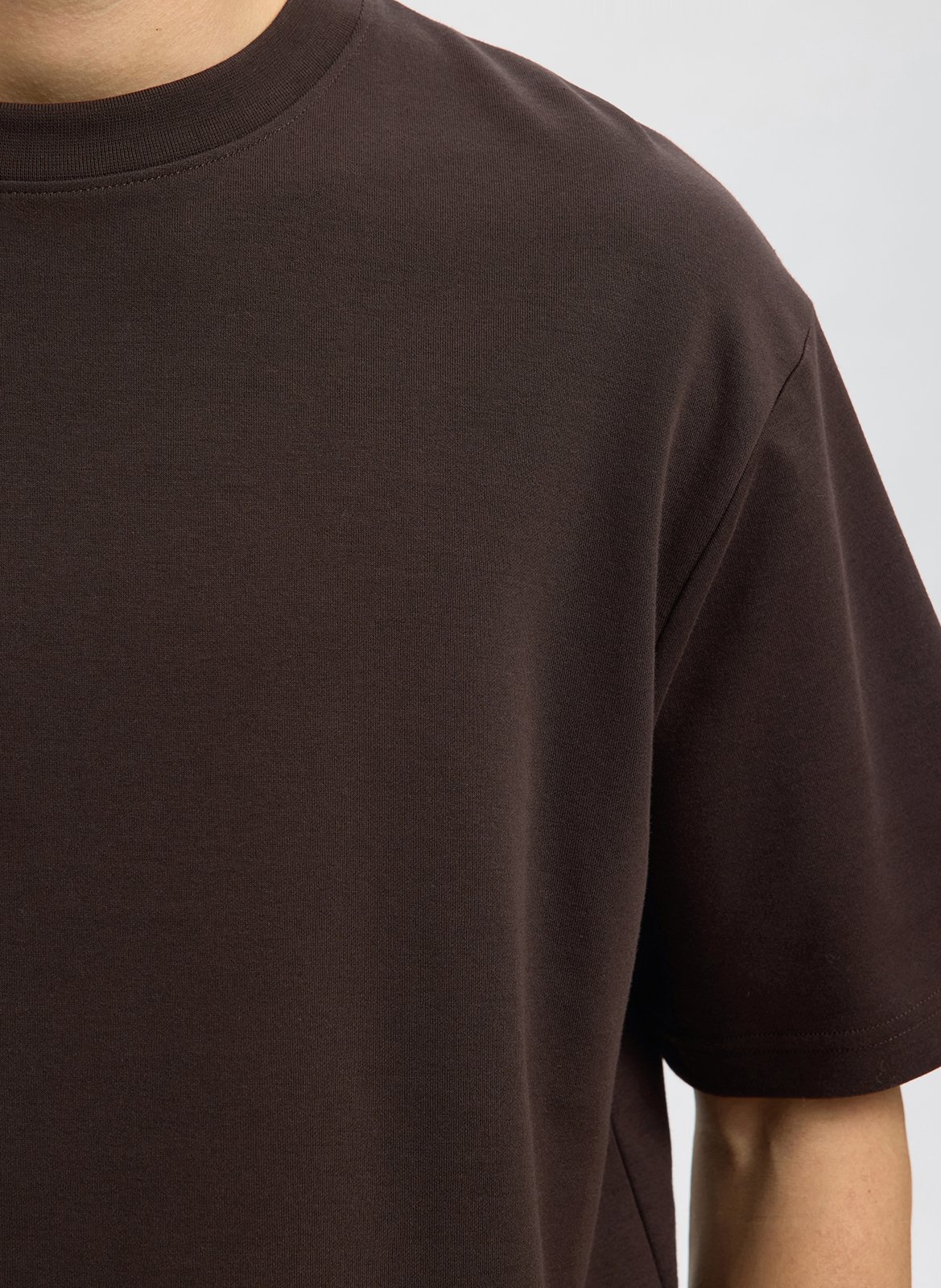 Tee-shirt oversize en coton bio mélangé SELECTED Marron