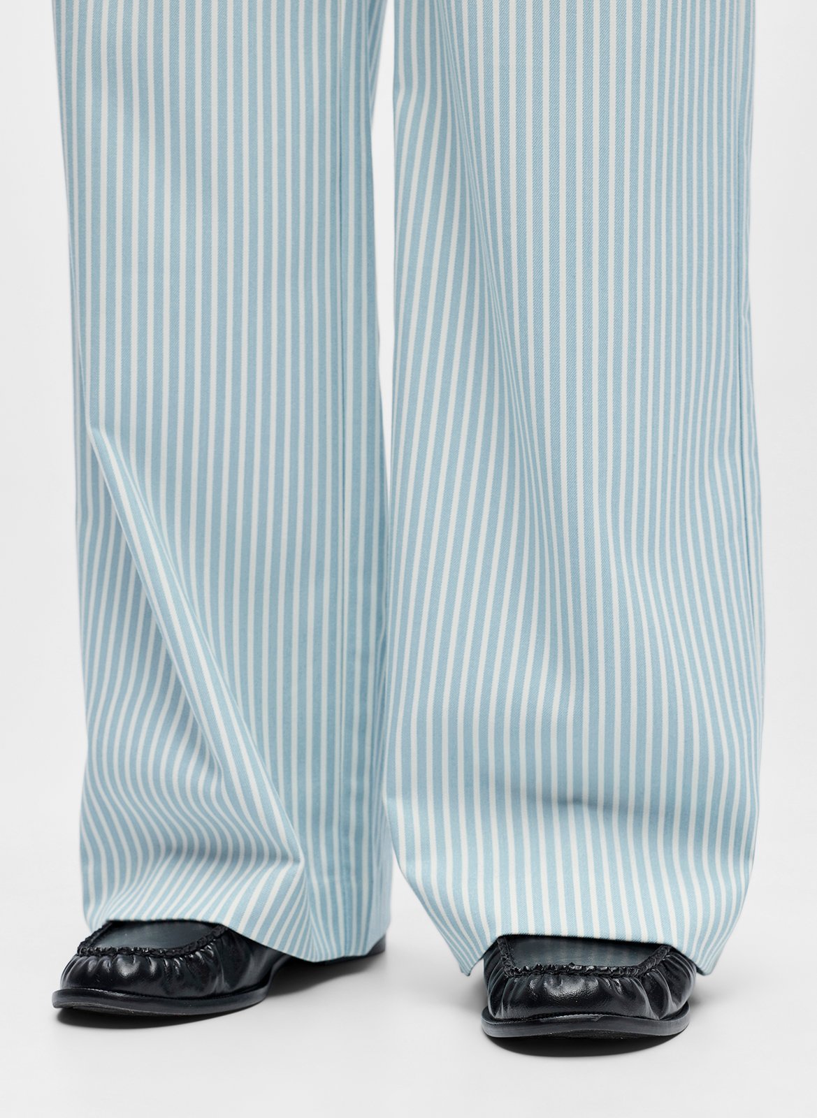 Pantalon large rayé OBJECT Beige