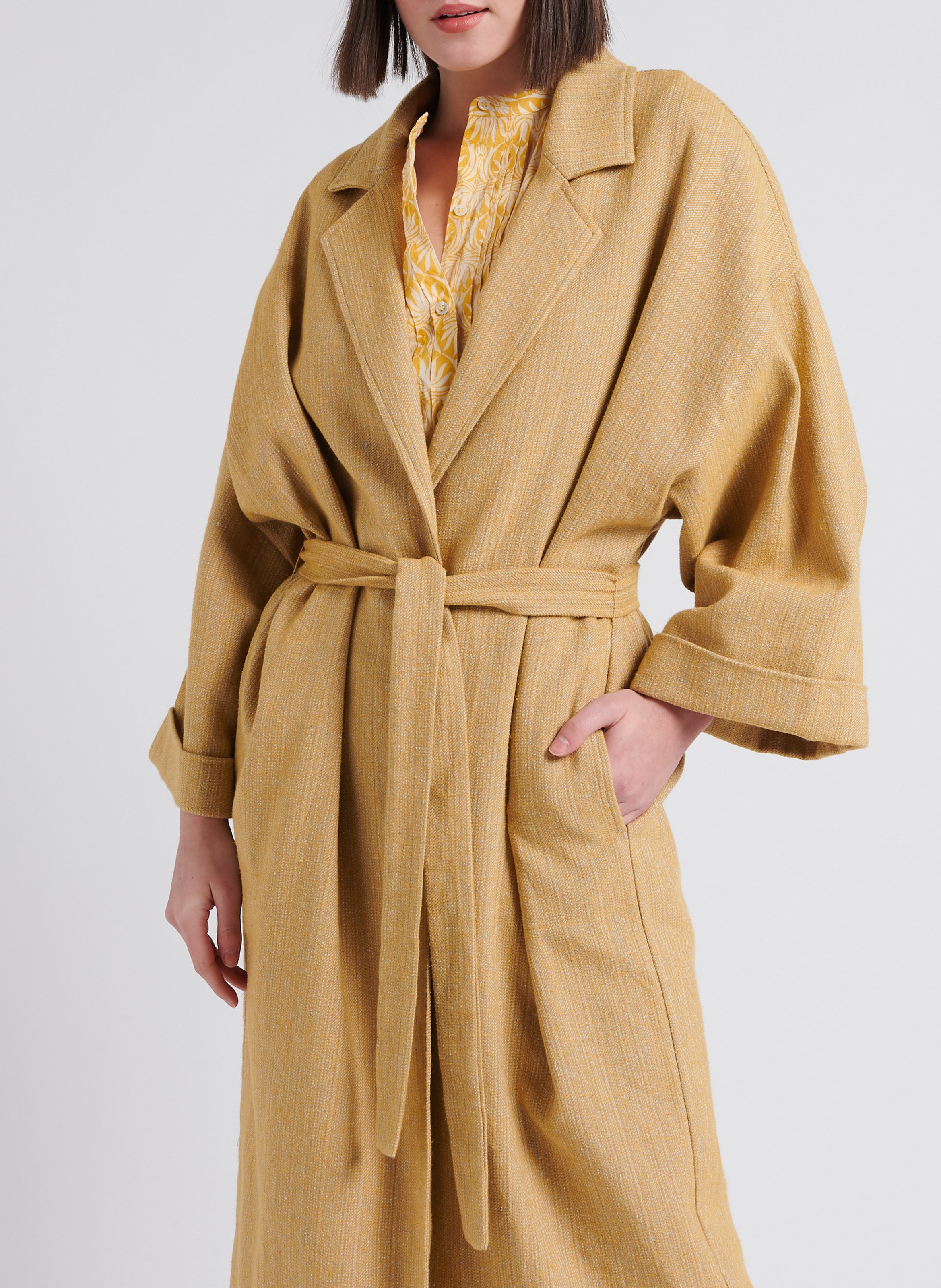 Loose-fit trench with tailored collar ATTIC AND BARN Beige