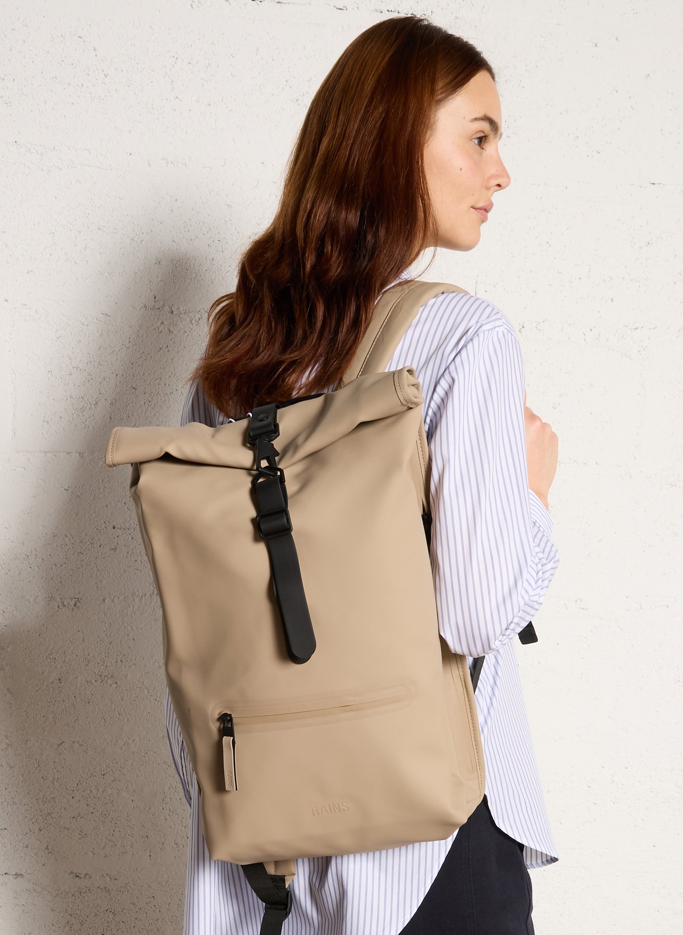 Waterproof backpack RAINS Beige