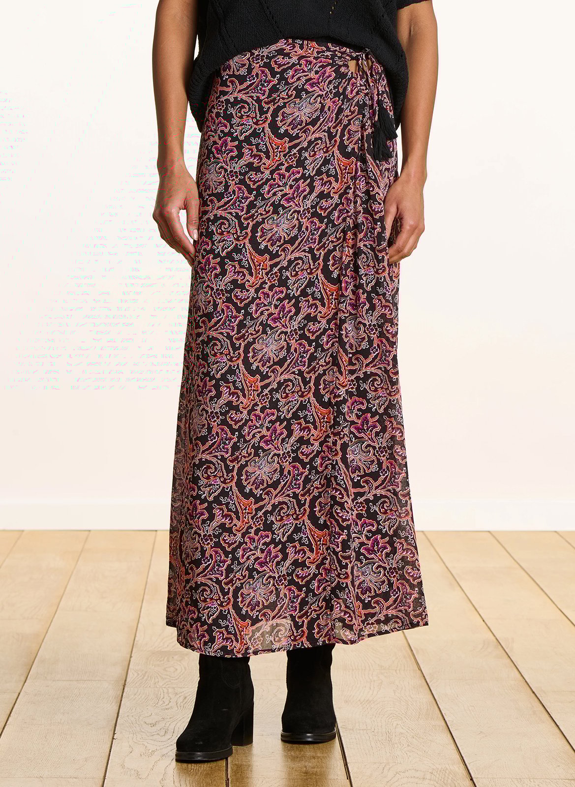 Ausgestellter Maxirock mit Print LA FEE MARABOUTEE Mehrfarbig