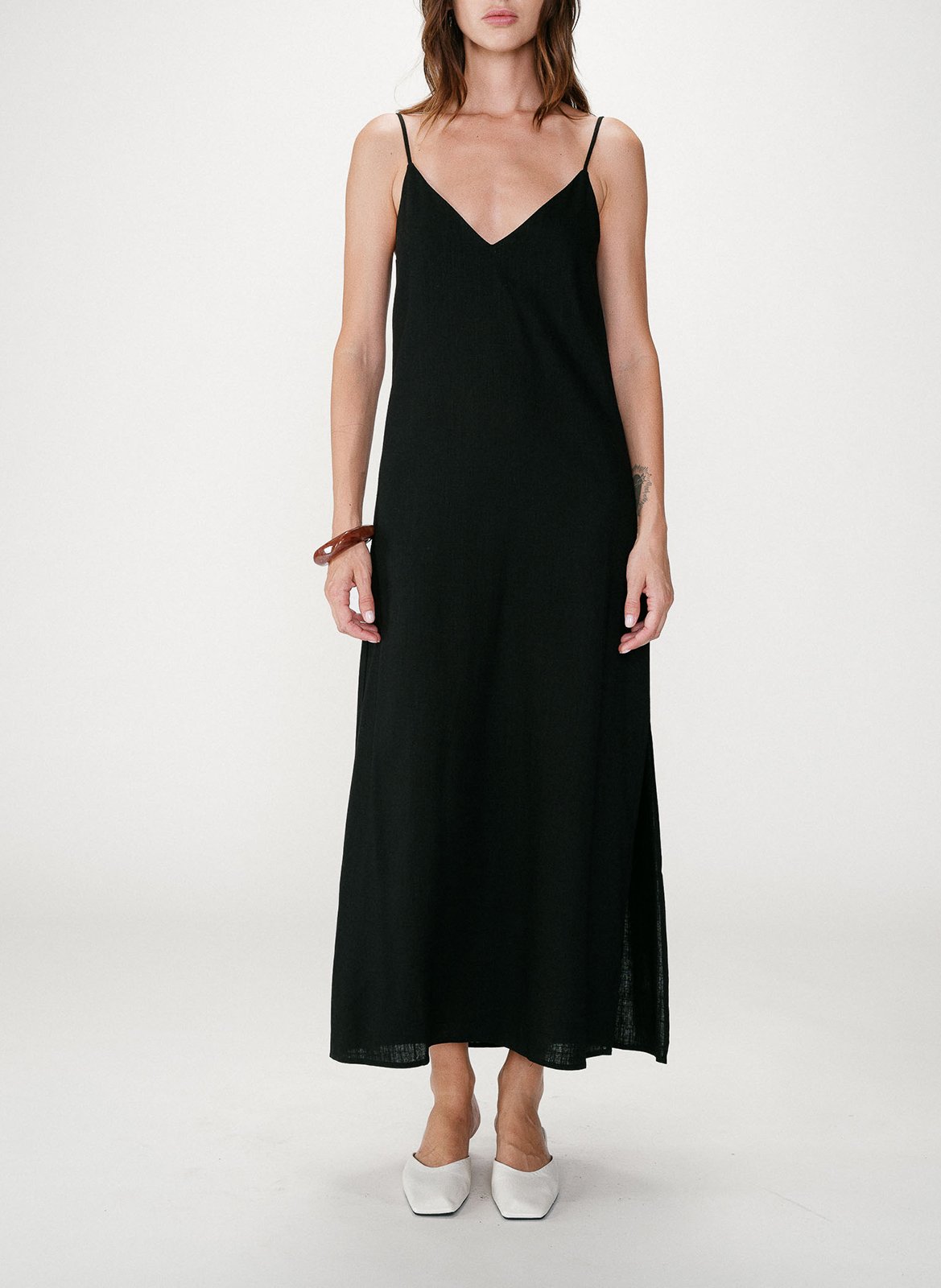 Robe longue col V  GRACE ET MILA Noir