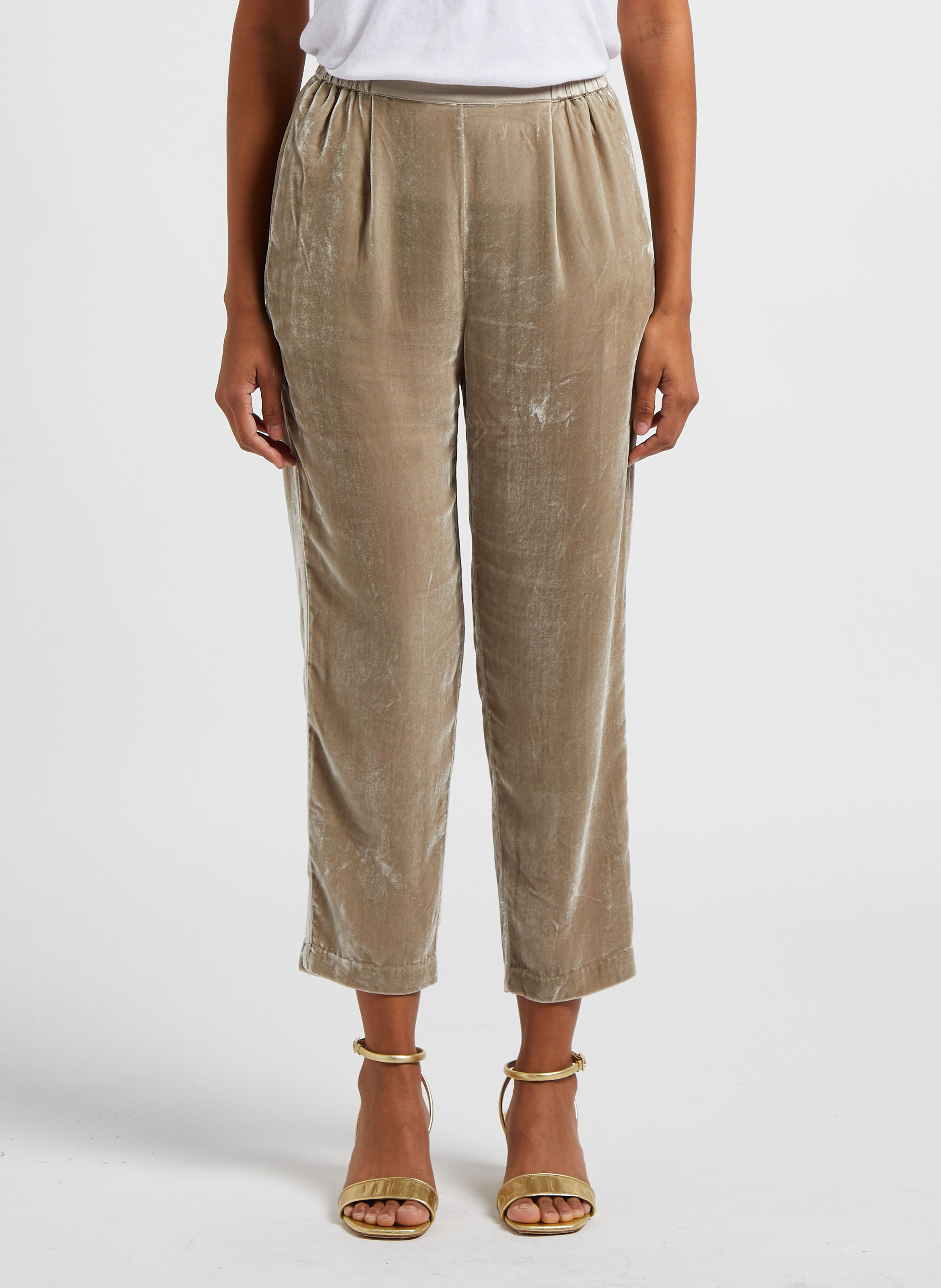 Gerade geschnittene Samthose MES DEMOISELLES Grau