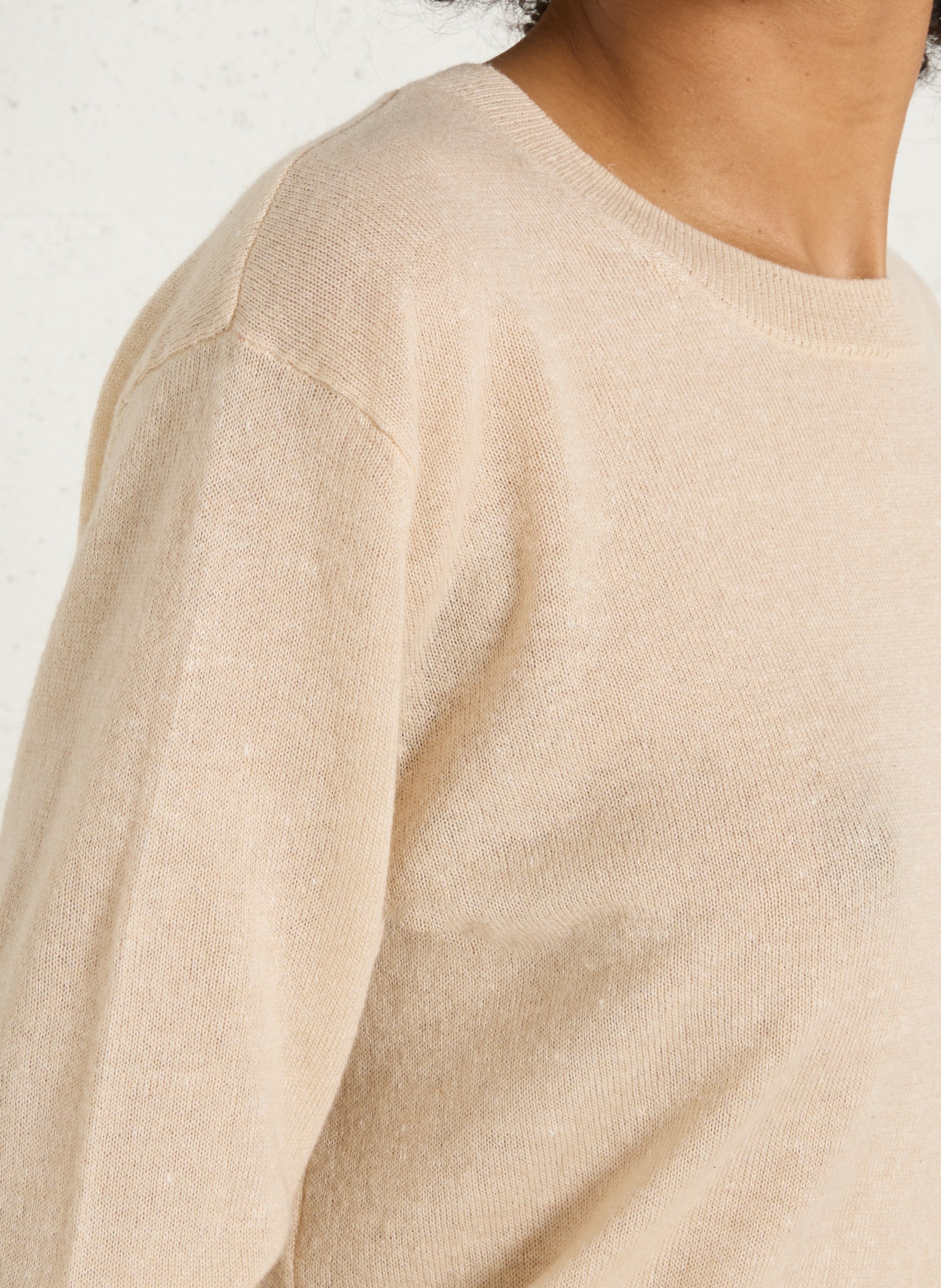 Gerader Pullover aus Kaschmir und Leinen - Look 1