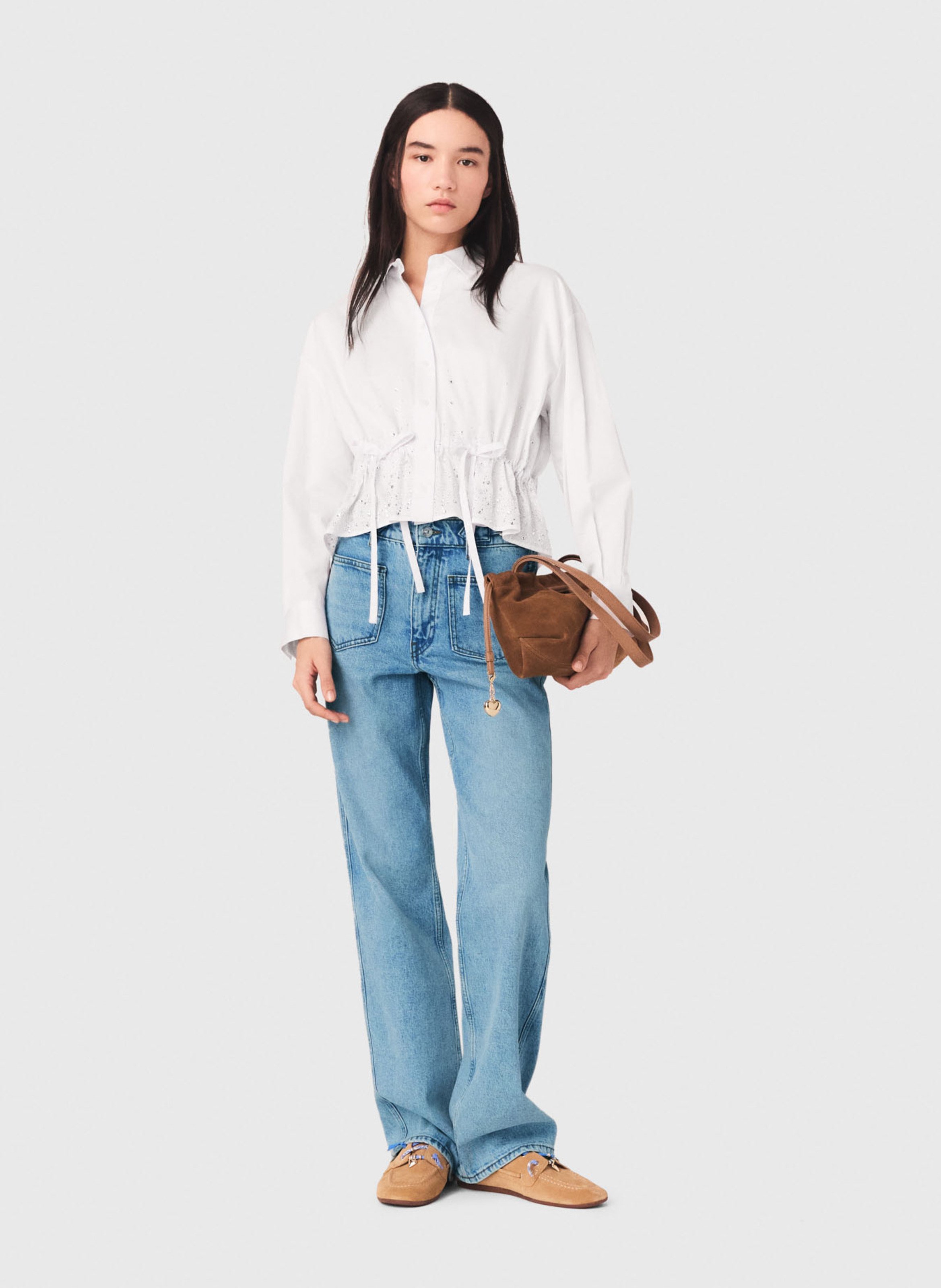 Rechte jeans - katoenblend MAJE Blauw