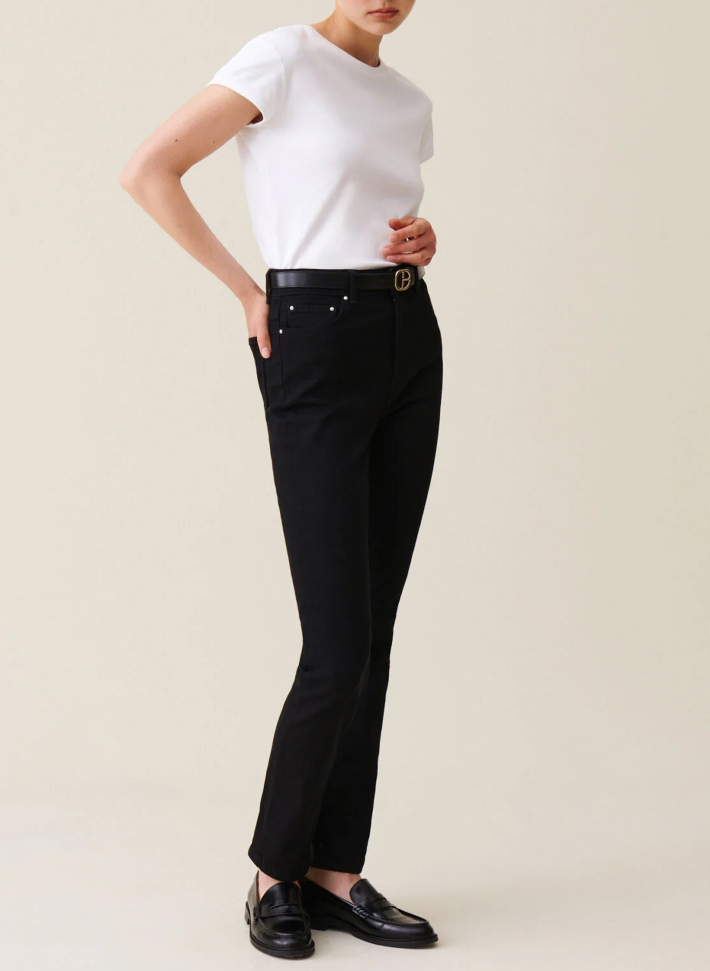 Jean droit en coton mélangé CLAUDIE PIERLOT Noir