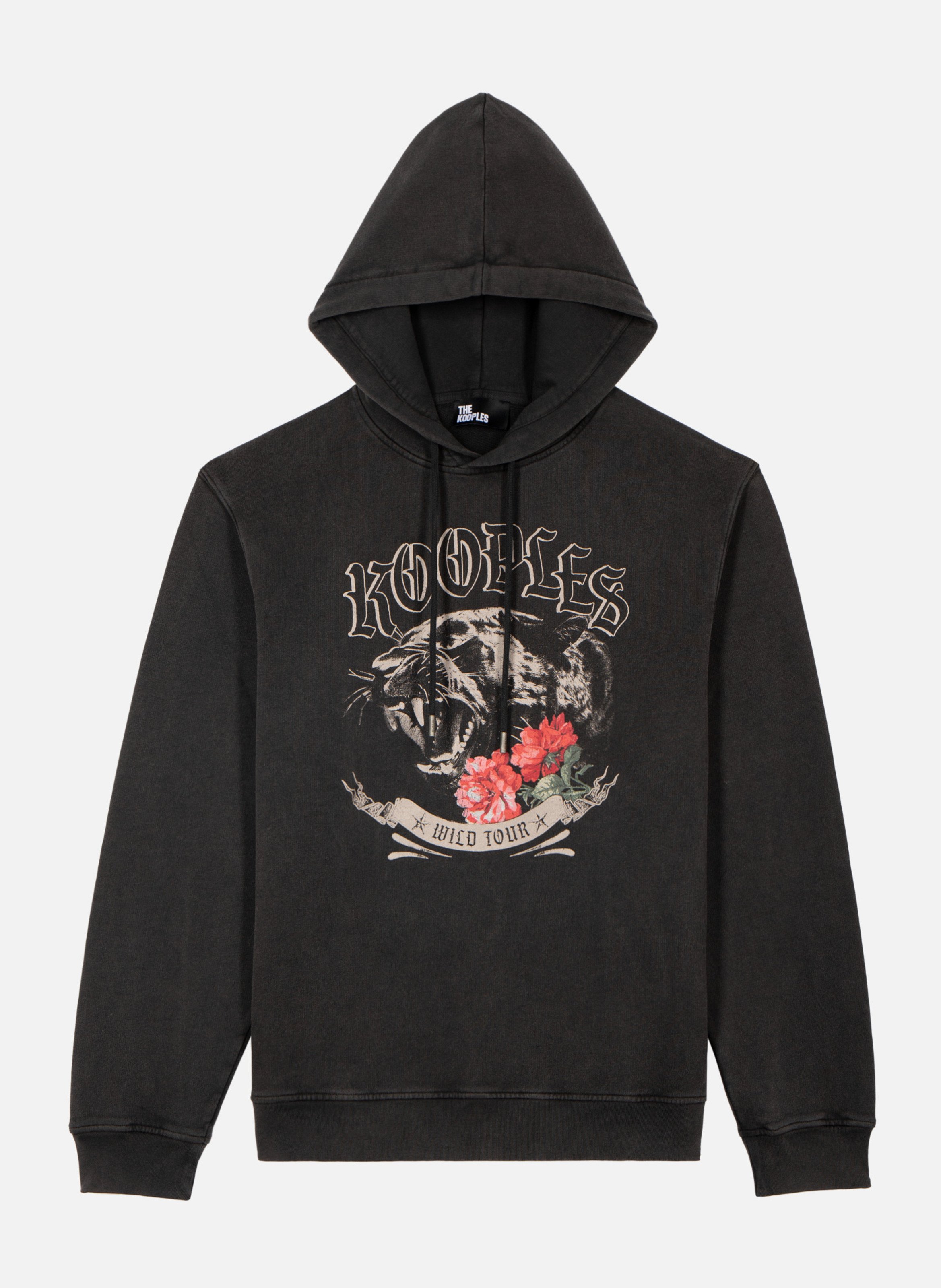 Hooded sweatshirt with panther screen printing THE KOOPLES Black