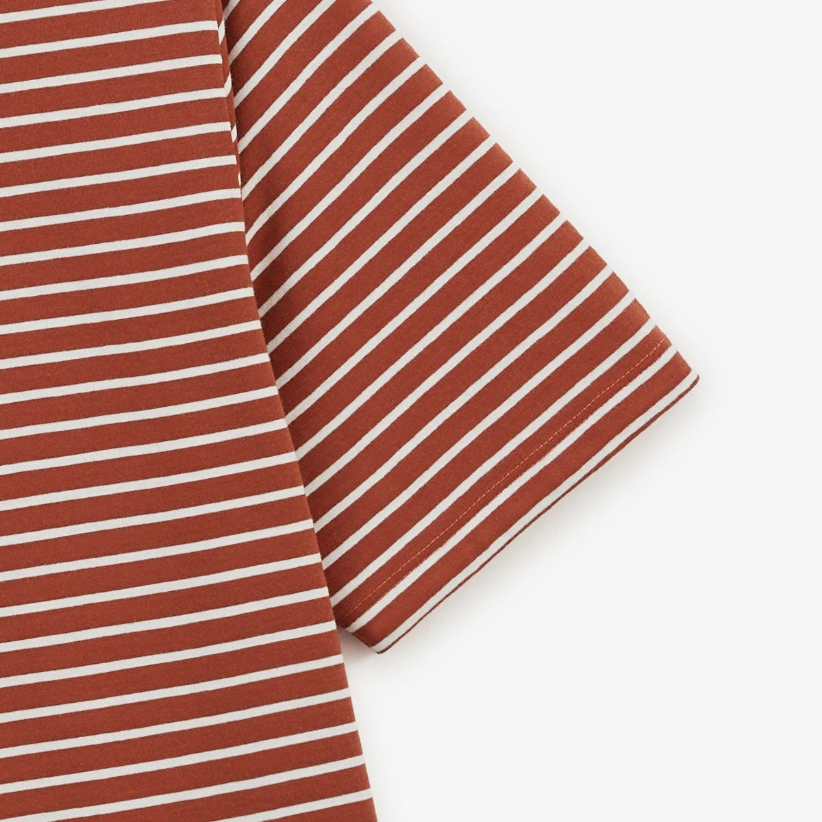 Round neck striped linen and viscose T-shirt SERGE BLANCO White
