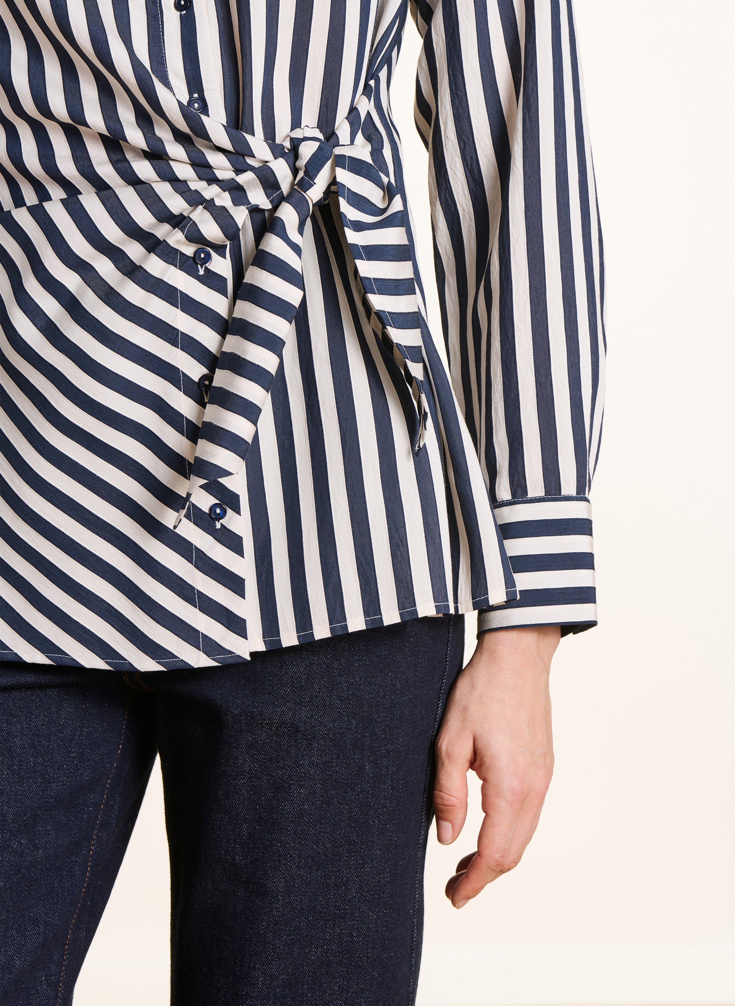 Chemise à rayures col classique  LA FEE MARABOUTEE Bleu