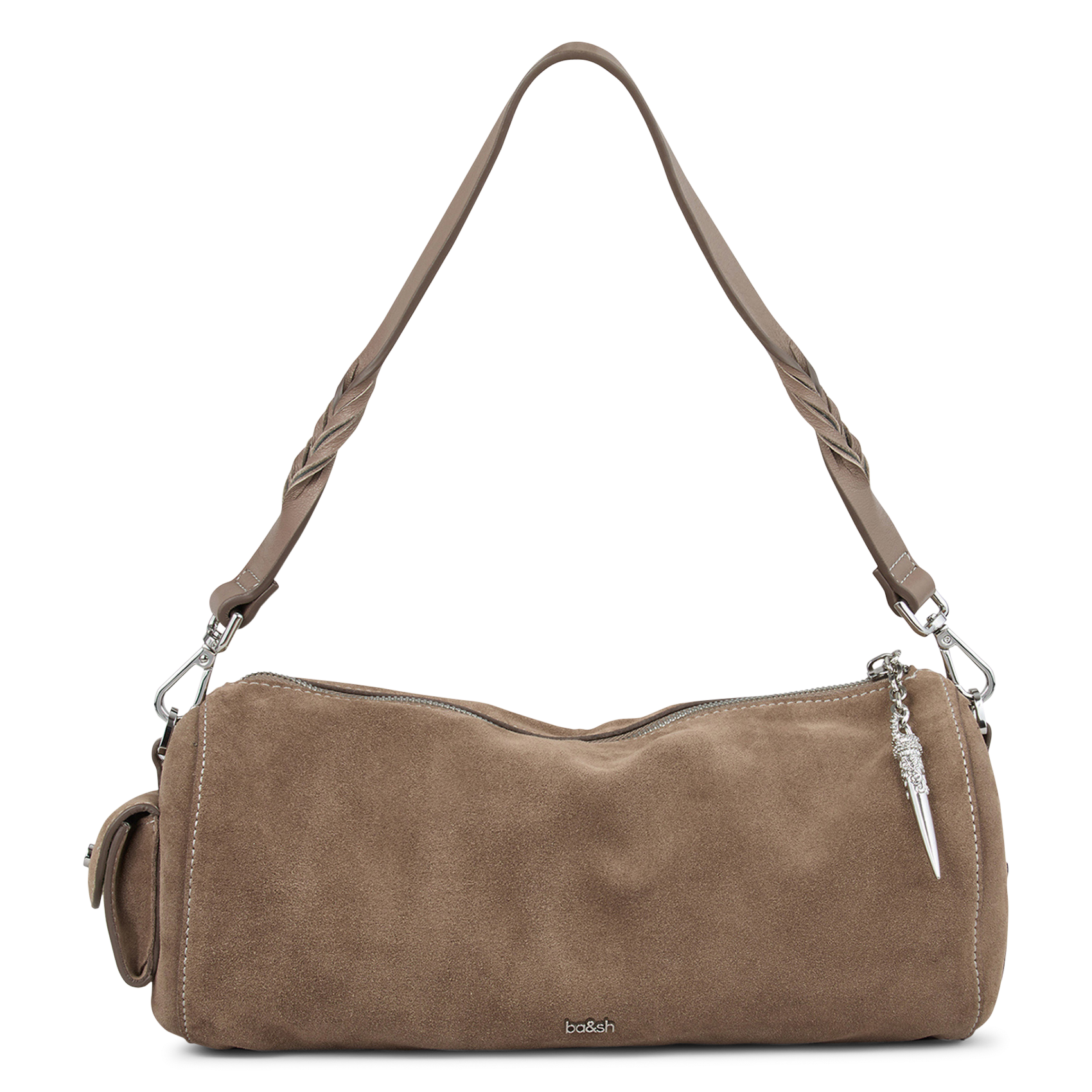 Buideltas van getextureerd leer met veters BA&SH Bruin