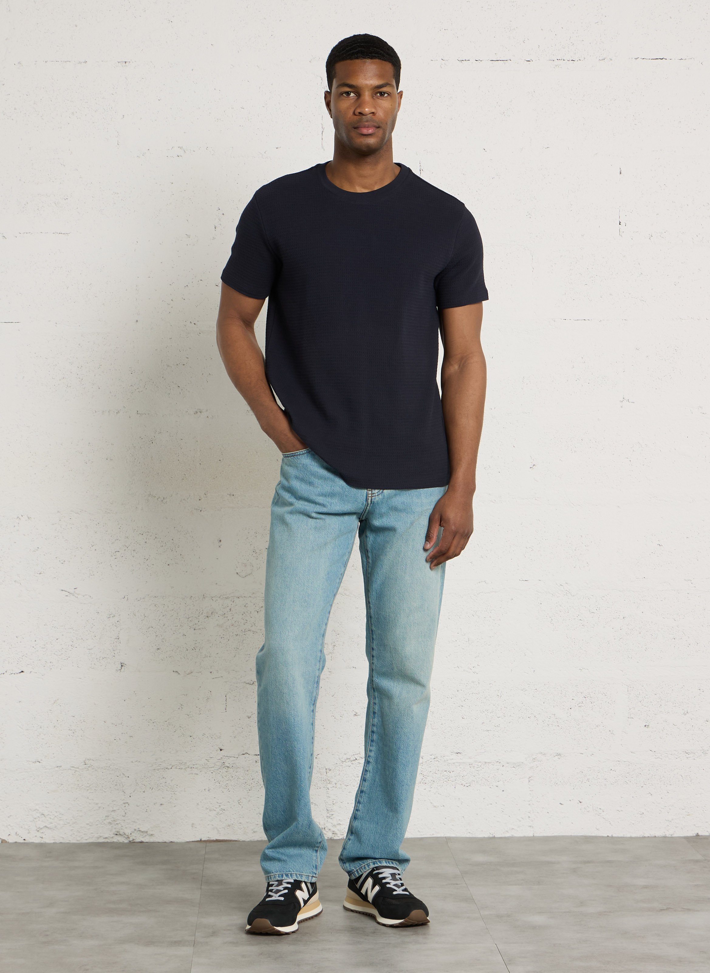 Tee-shirt col rond en coton IKKS Bleu