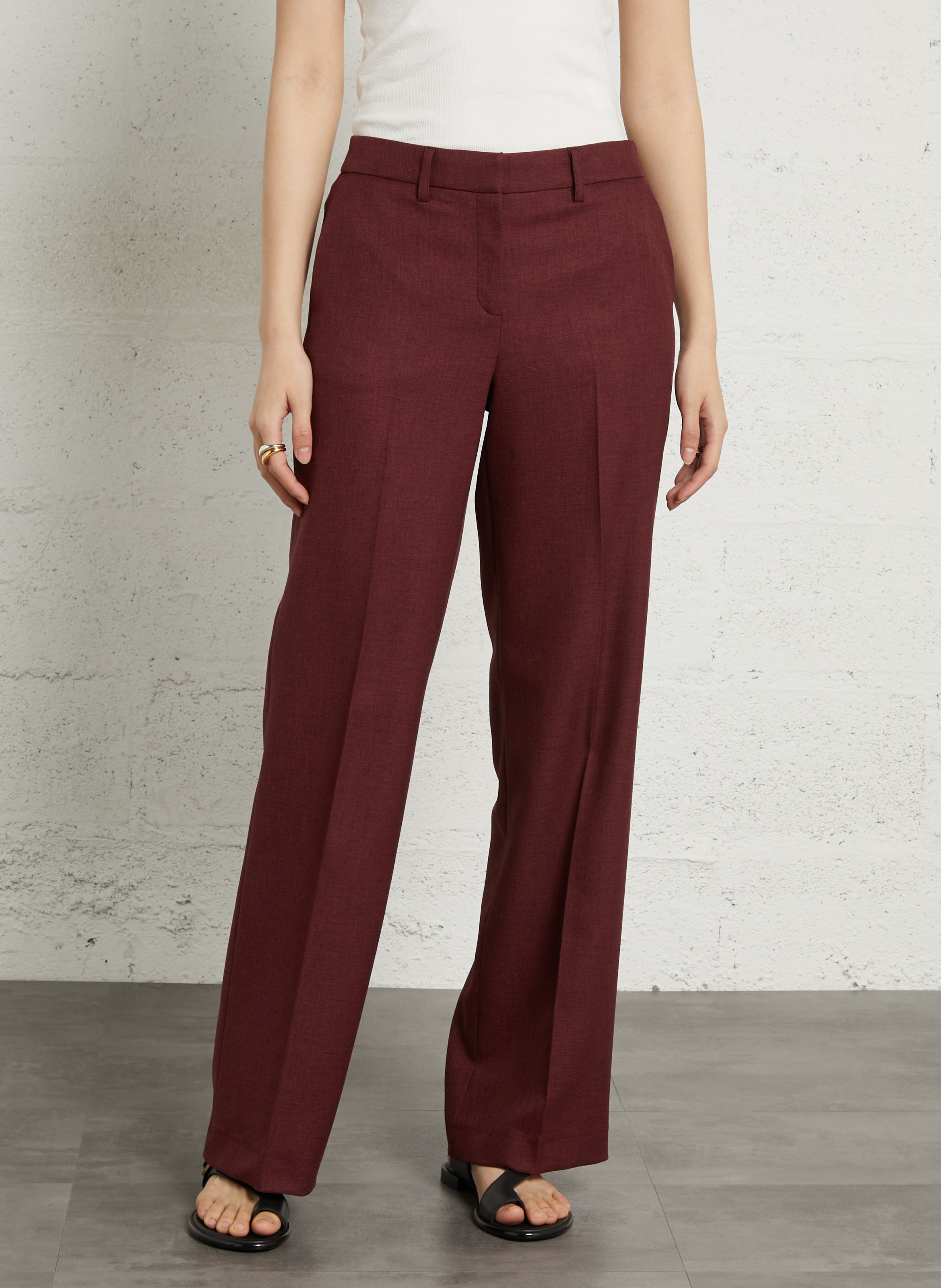 Straight tailored trousers in plain color MAISON 123 Red