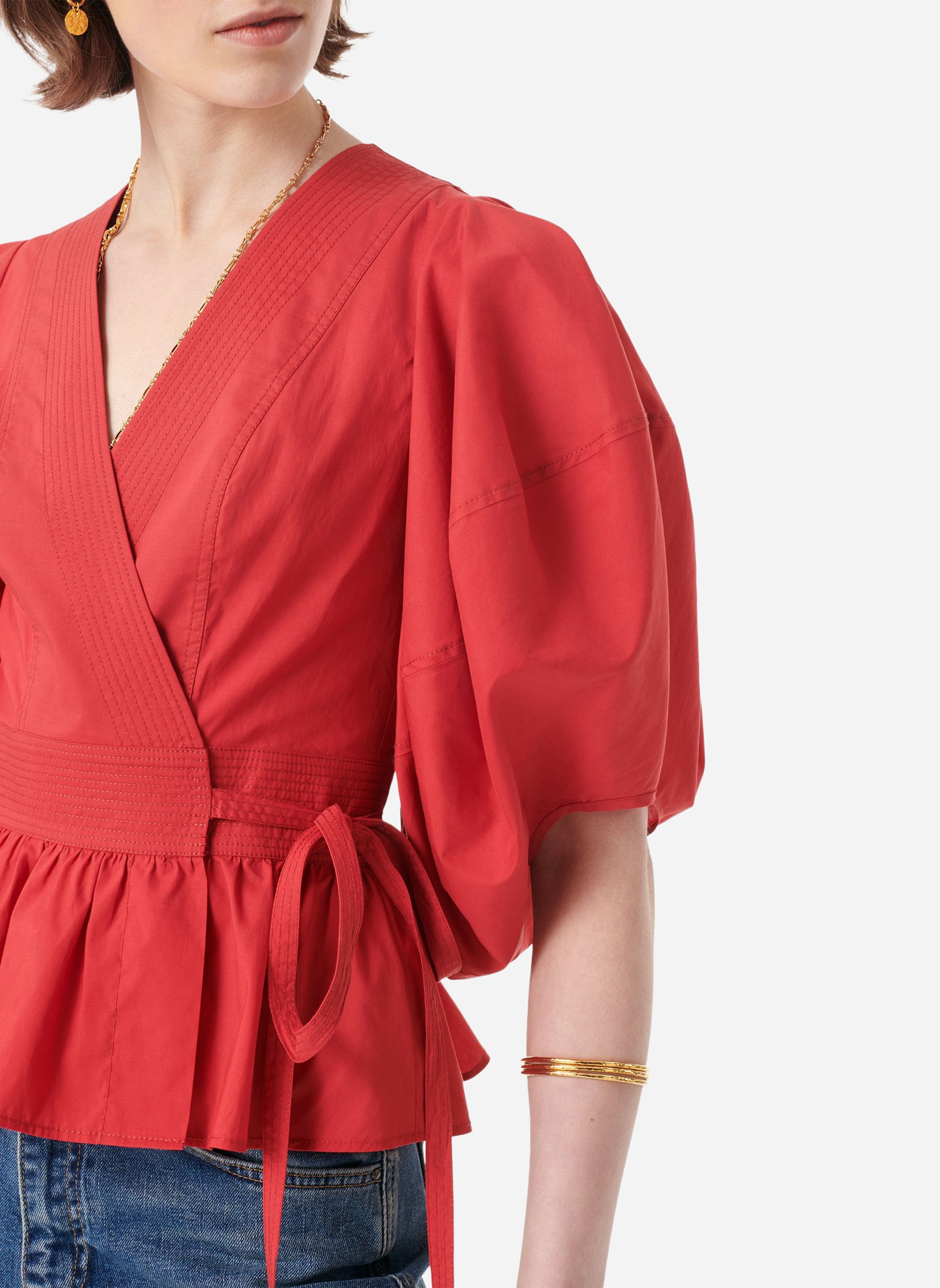 Blusa con cuello de pico VANESSA BRUNO Rojo