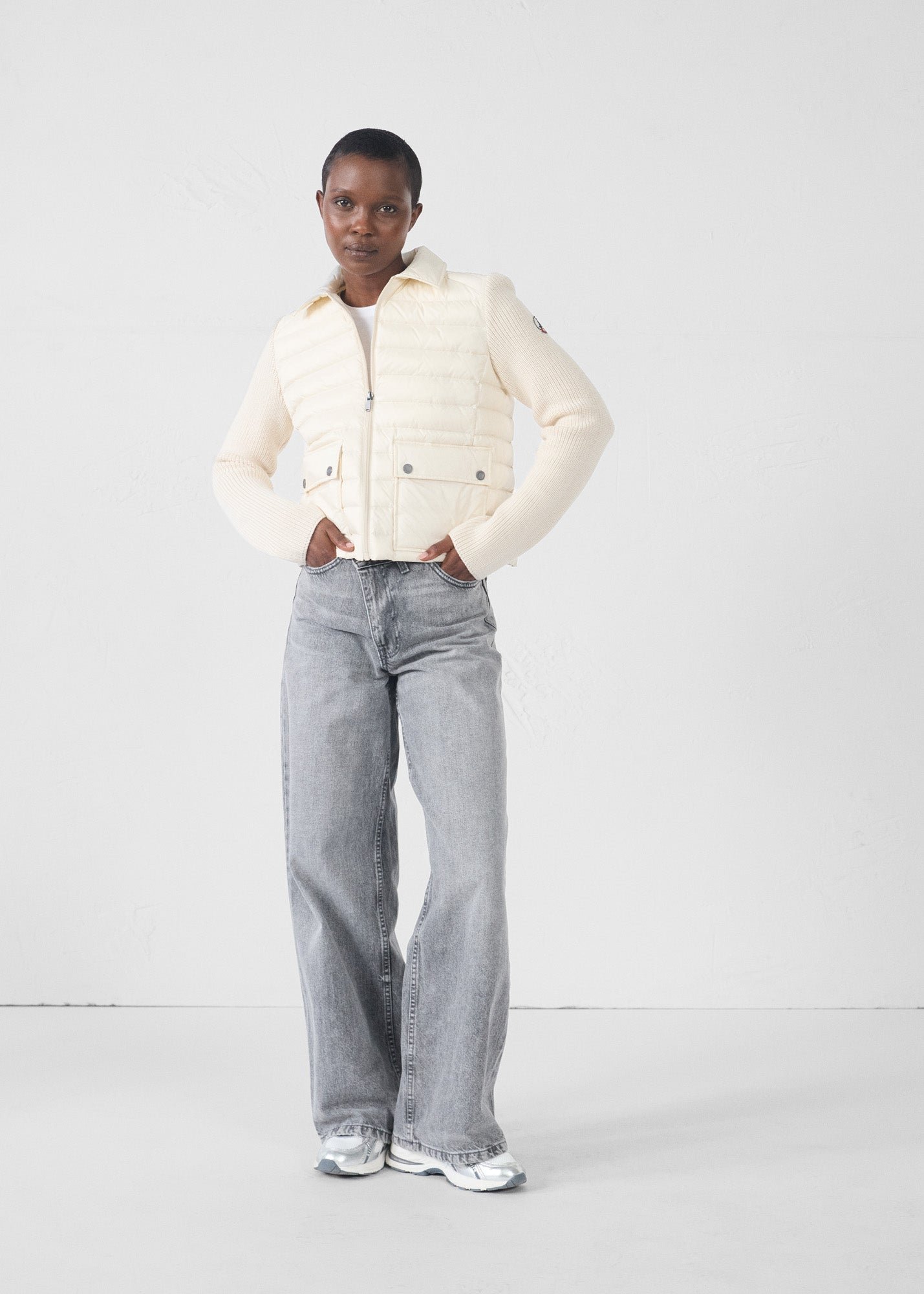 Doudoune bi-matière calista JOTT Blanc